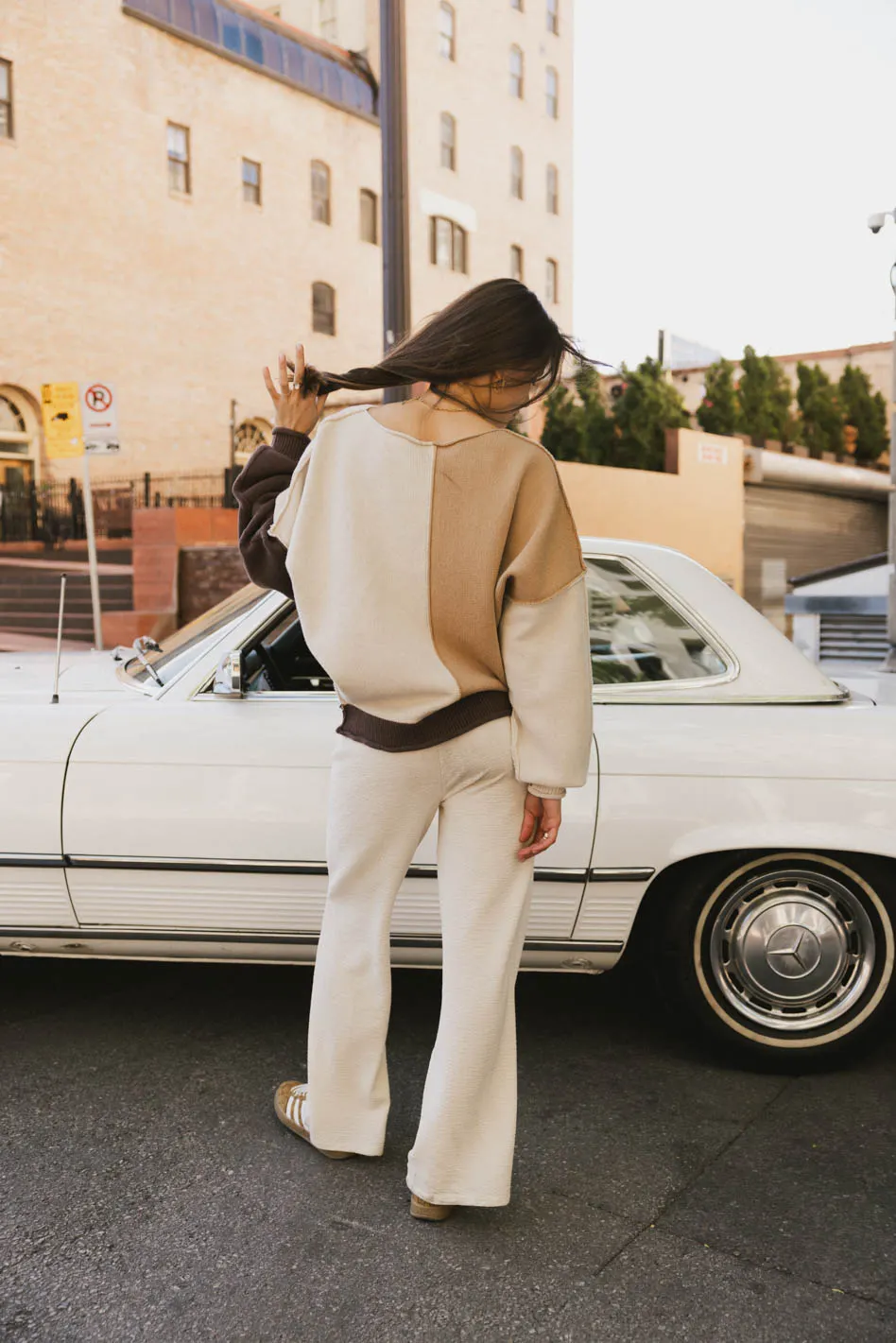 Abara Colorblock Sweater in Oatmeal - FINAL SALE - Image 3