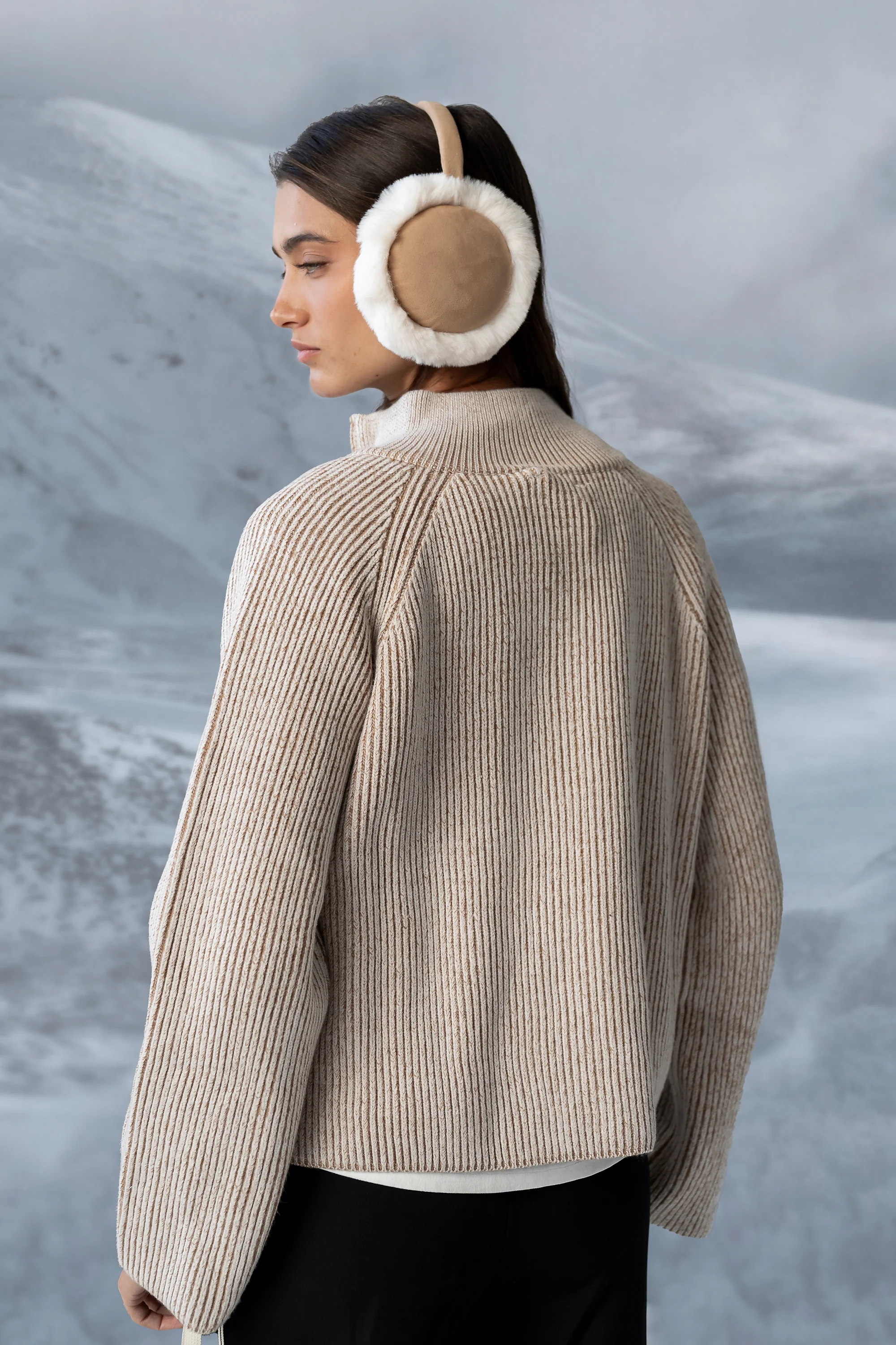 Abbie Ribbed Jacket in Taupe - FINAL SALE - Image 3
