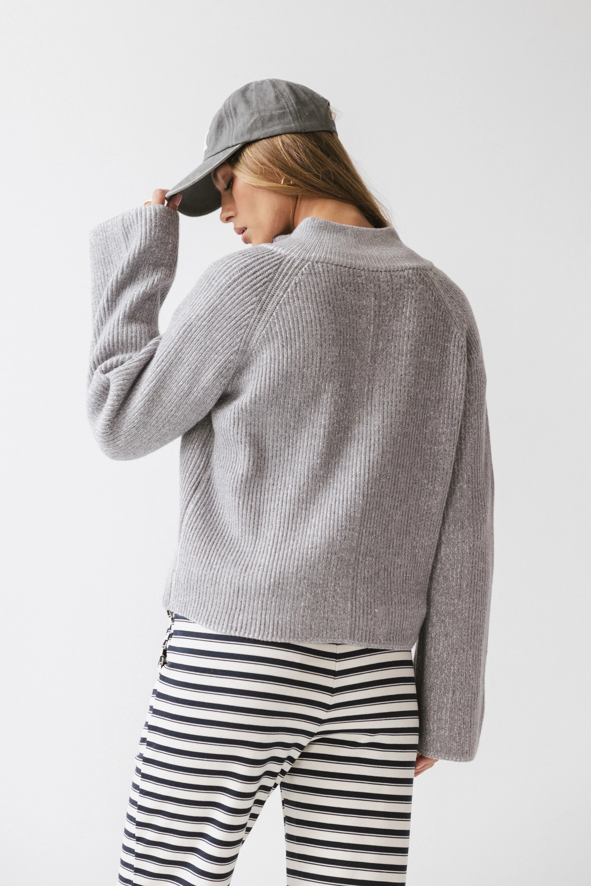 Abbie Ribbed Jacket in Grey - FINAL SALE - Image 3