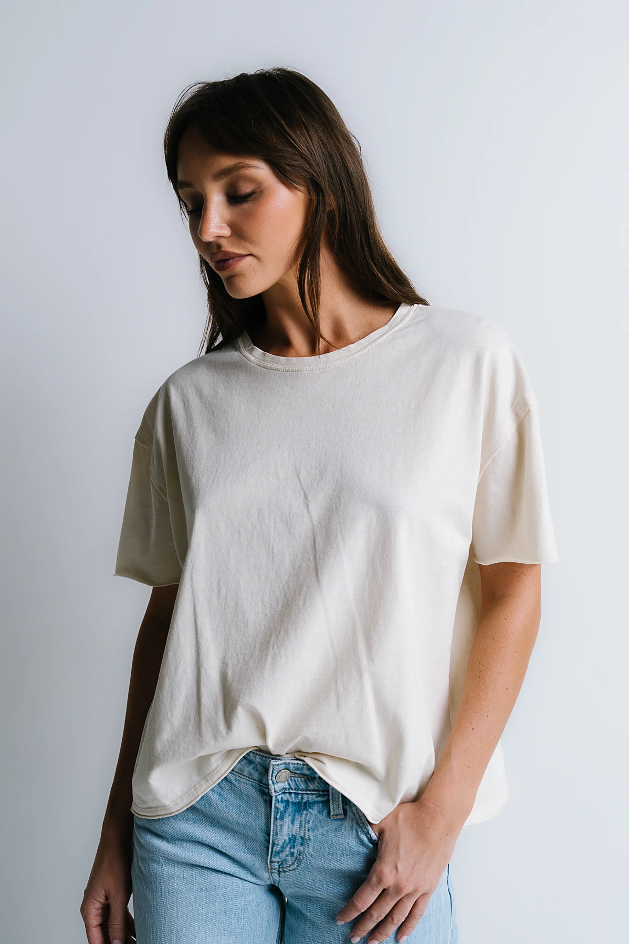 Abby Oversized Tee in Ecru - FINAL SALE - Image 5