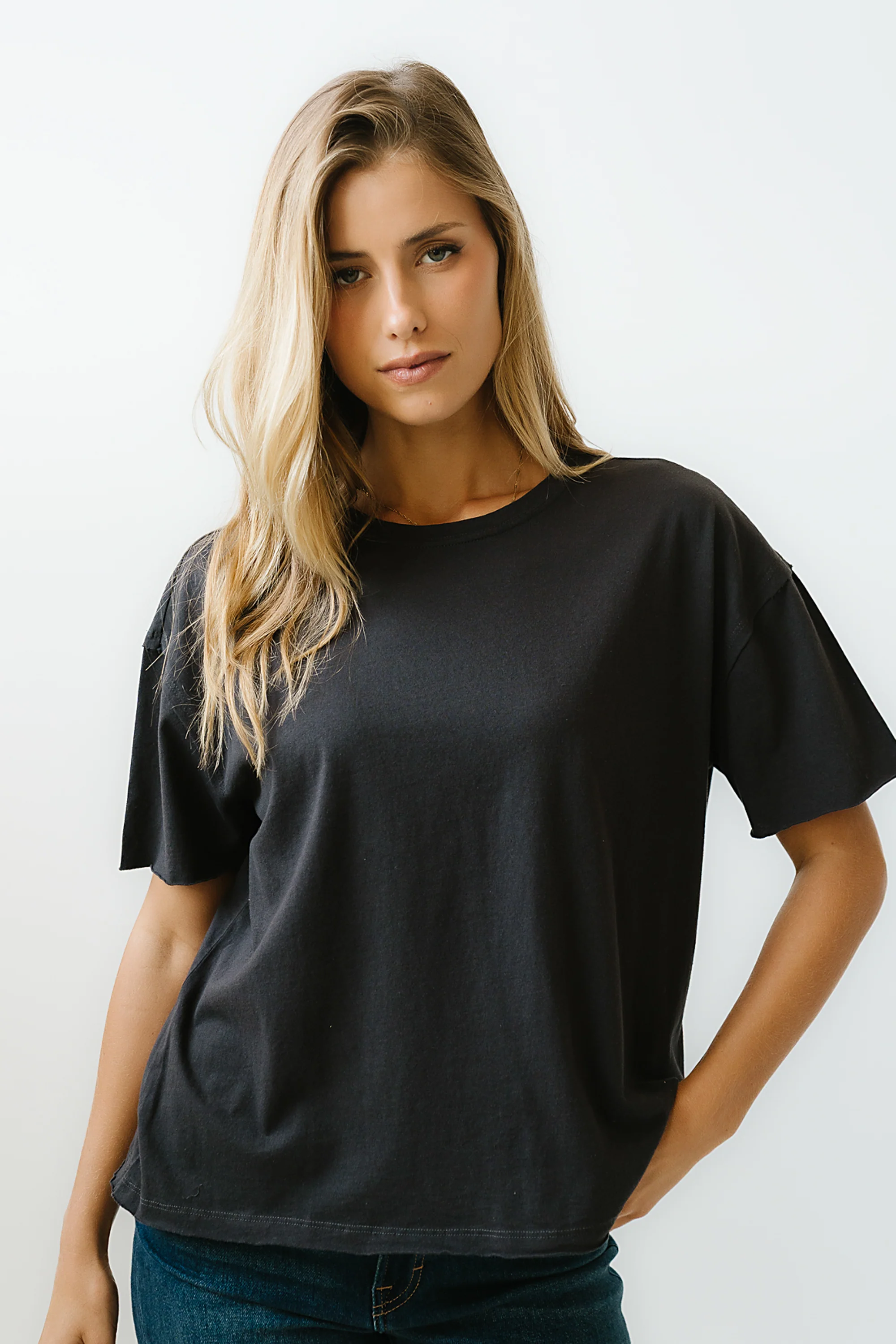 Abby Oversized Tee in Black - FINAL SALE