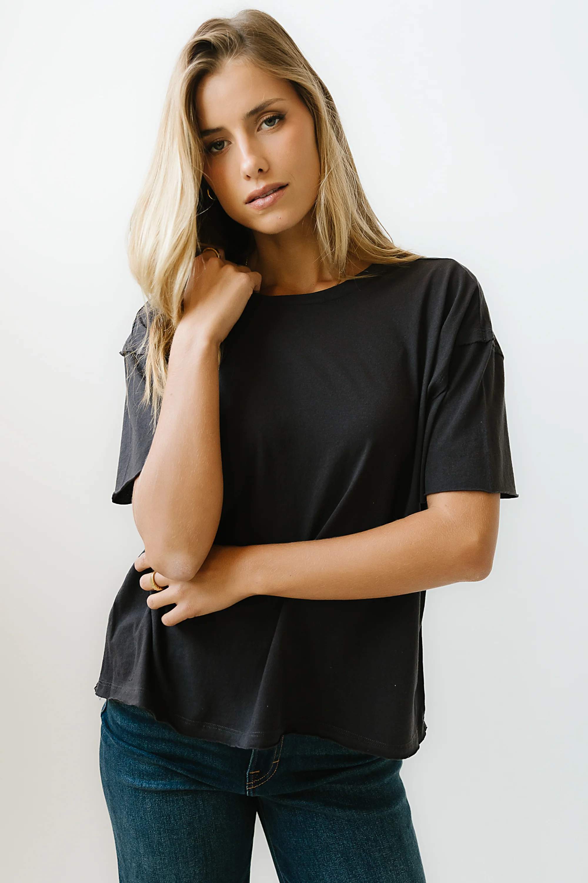 Abby Oversized Tee in Black - FINAL SALE - Image 2