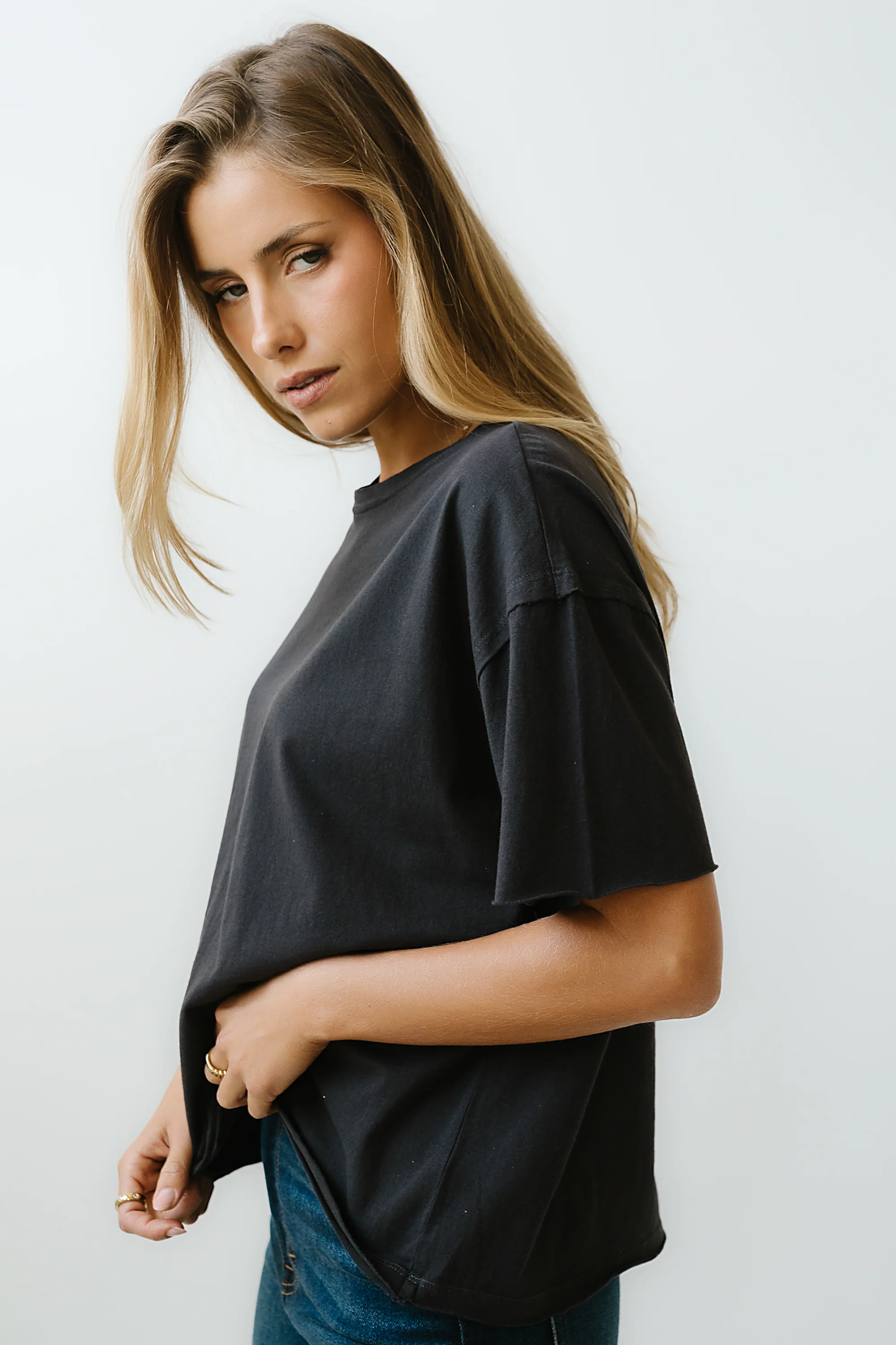 Abby Oversized Tee in Black - FINAL SALE - Image 5