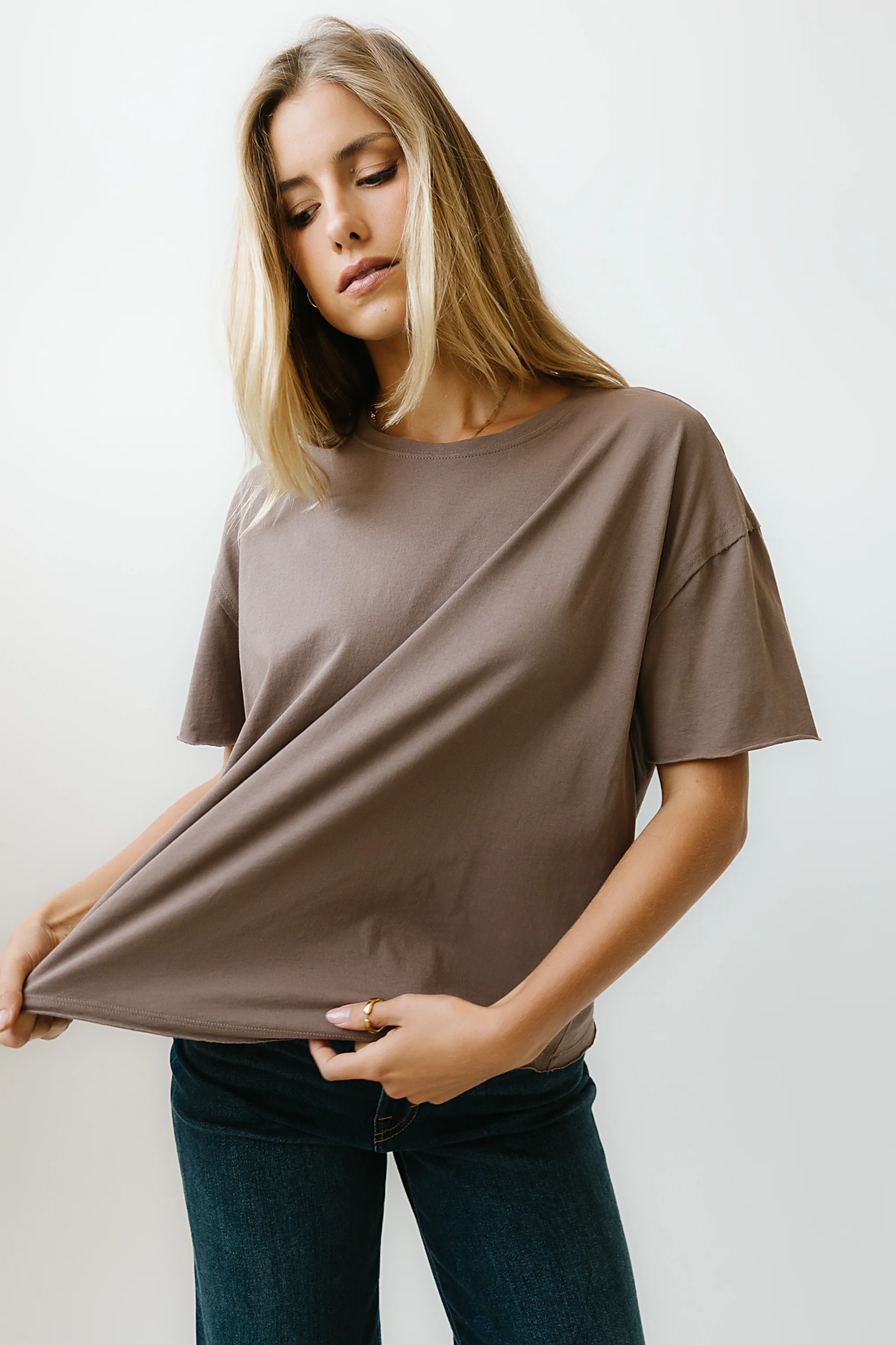 Abby Oversized Tee in Mocha - FINAL SALE - Image 5
