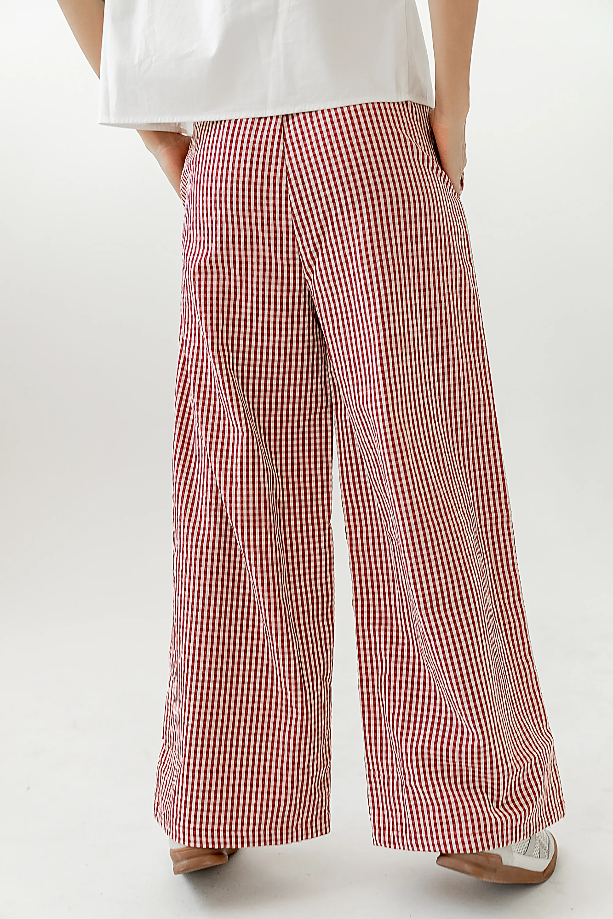 Ada Gingham Wide Leg Pants in Red - FINAL SALE - Image 8