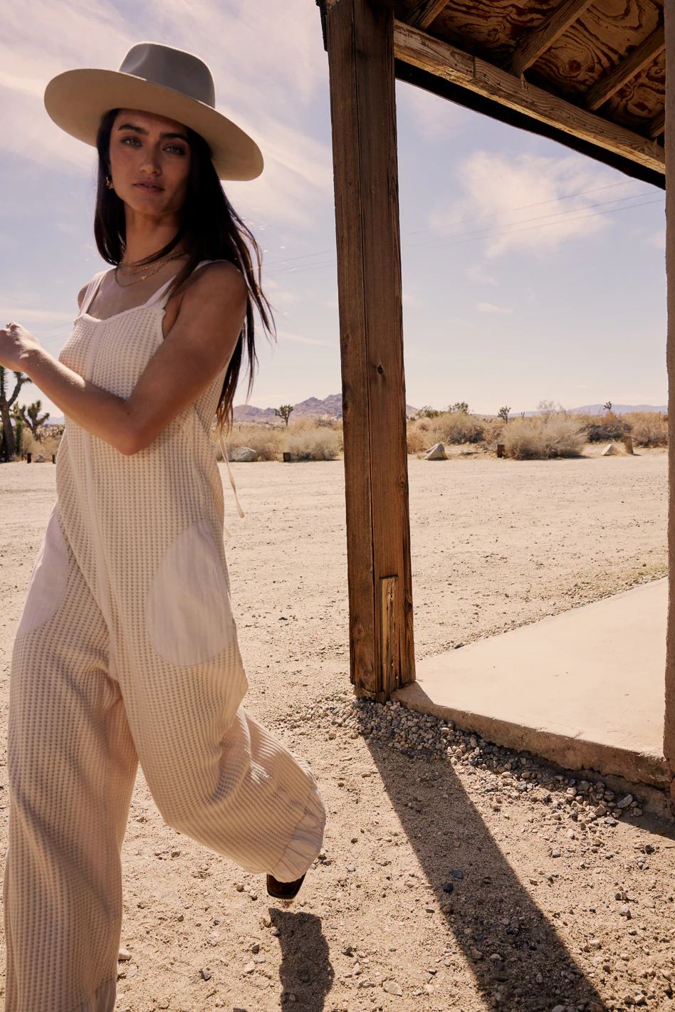 Addey Knit Overalls in Cream - FINAL SALE - Image 4