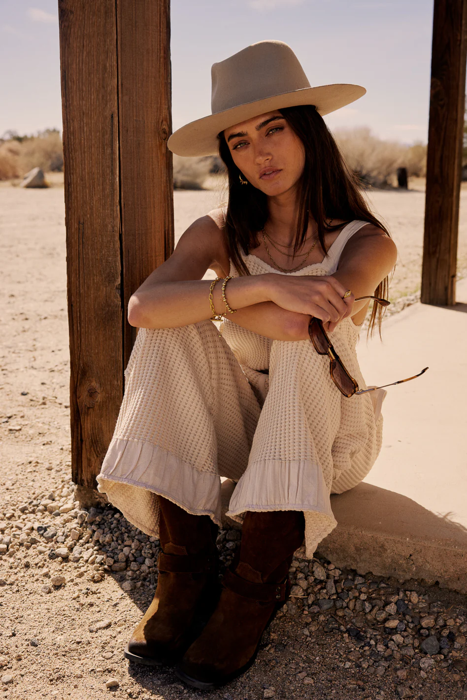 Addey Knit Overalls in Cream - FINAL SALE - Image 6