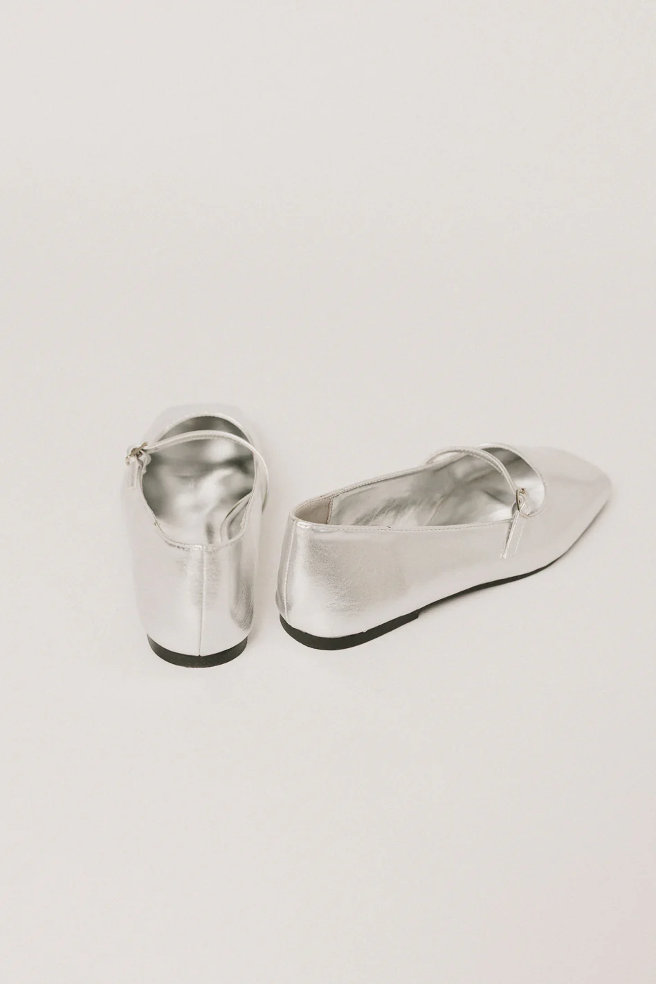 Adele Silver Ballet Flats - FINAL SALE - Image 3