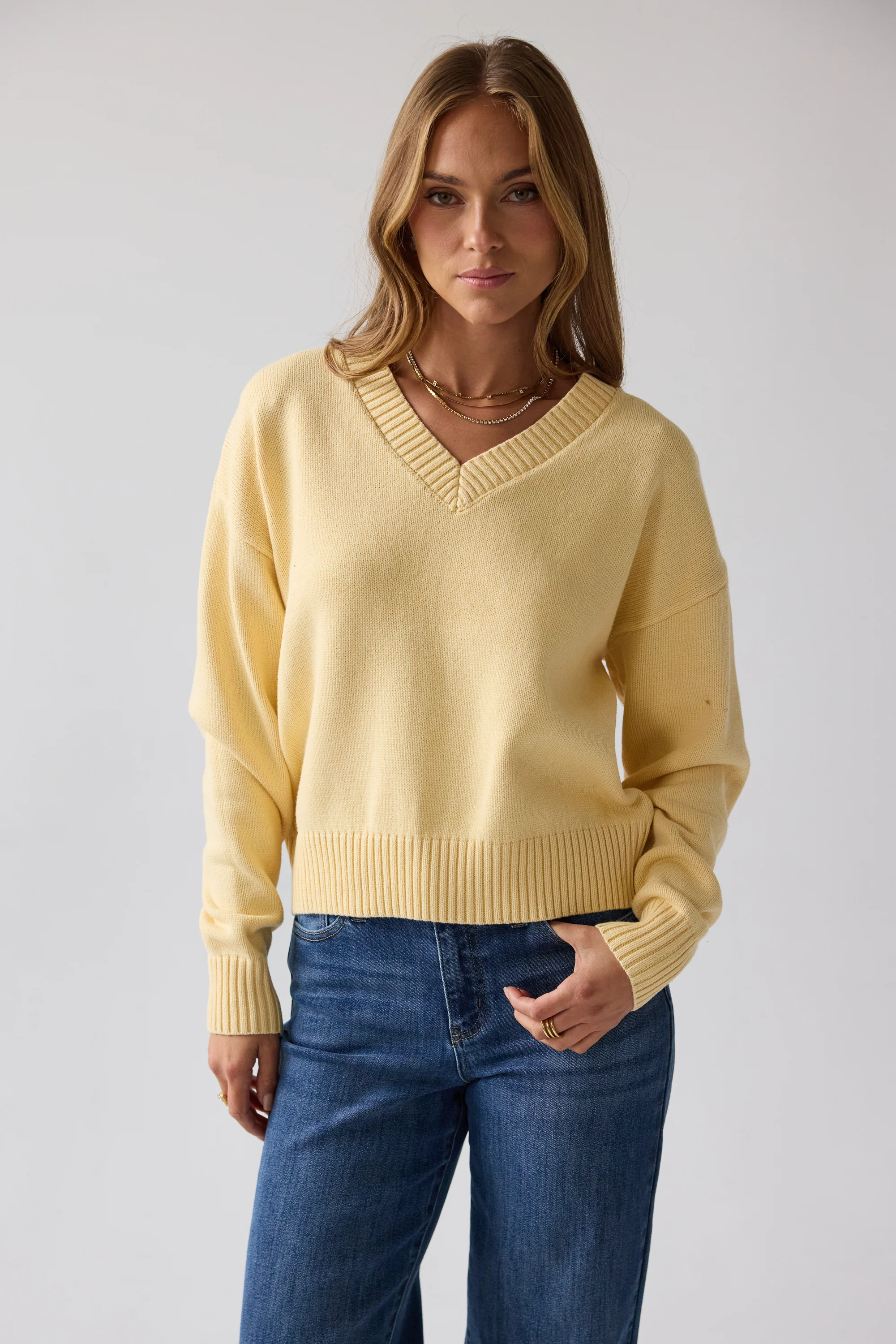 Adella Knit Sweater in Yellow - FINAL SALE - Image 2