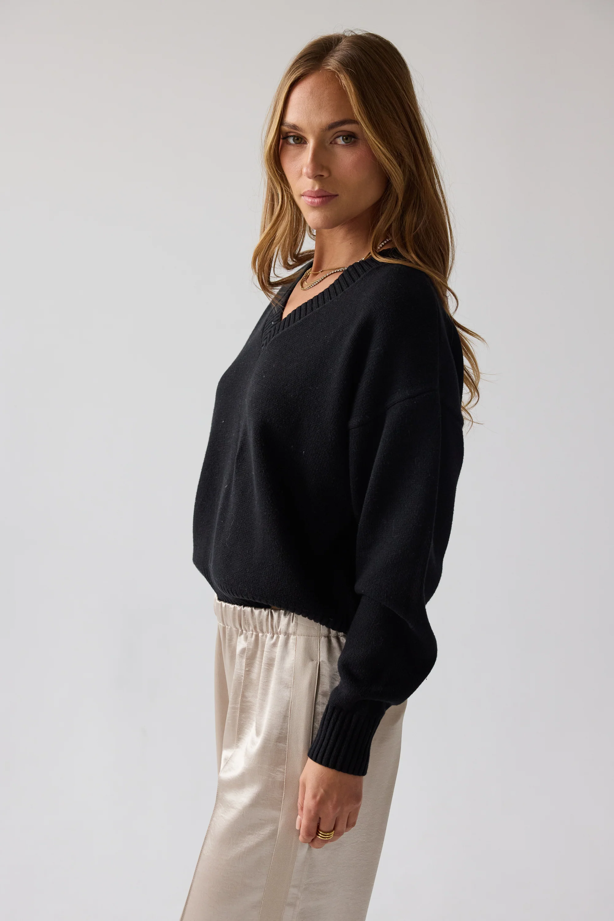 Adella Knit Sweater in Black - FINAL SALE - Image 2