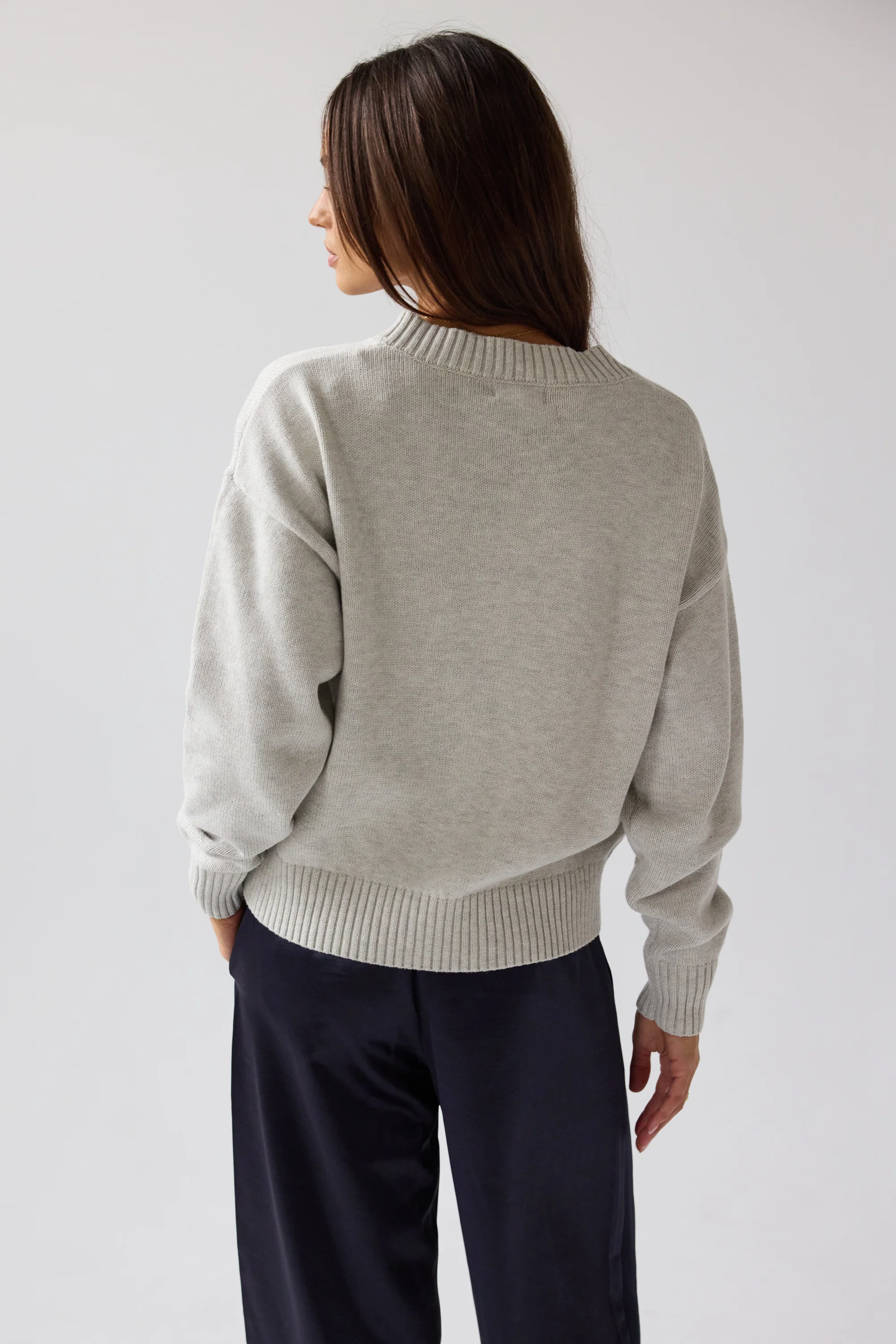 Adella Knit Sweater in Silver - FINAL SALE - Image 4