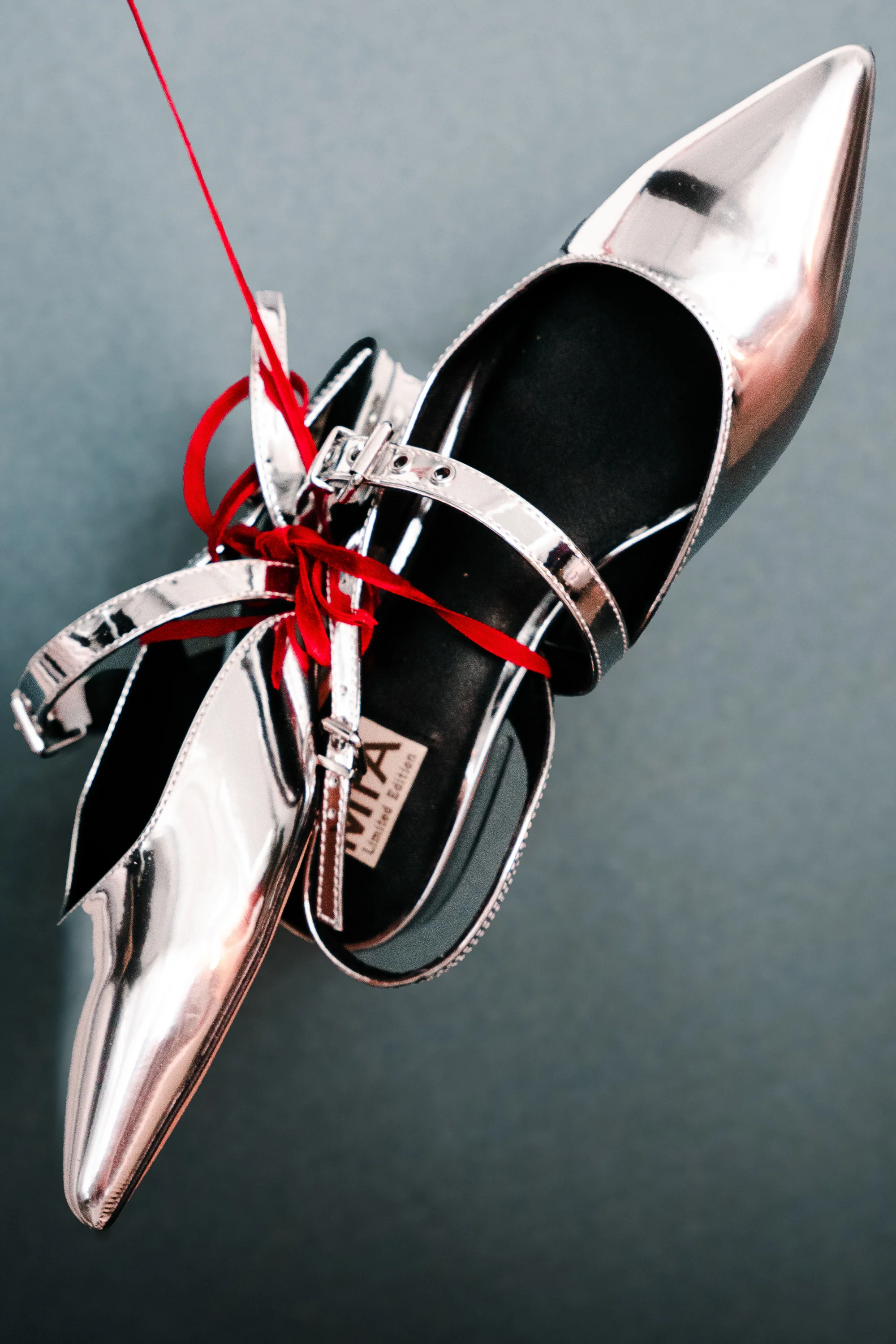 Aire Slingback Flats in Silver - Image 4