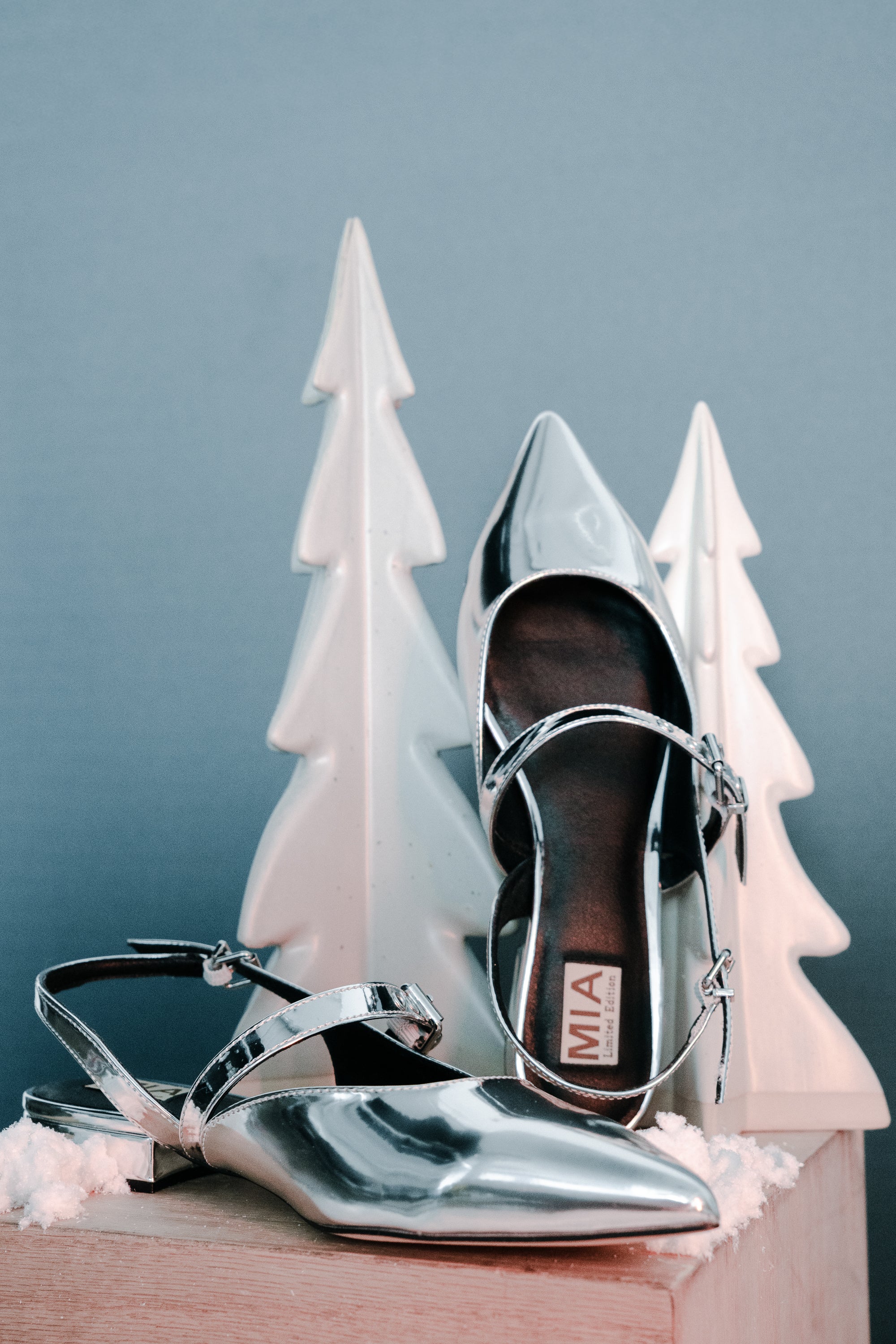Aire Slingback Flats in Silver - Image 5