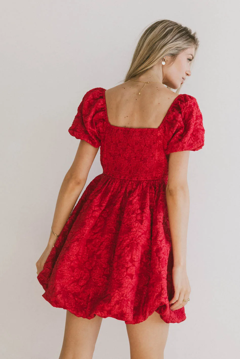 Aisling Bubble Mini Dress in Red - FINAL SALE - Image 5