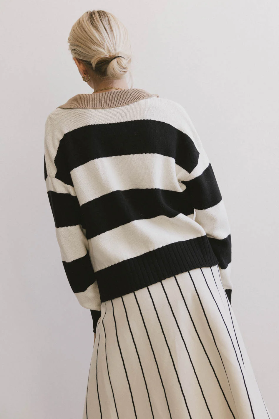 Akari Striped Sweater in Ivory - FINAL SALE - Image 5