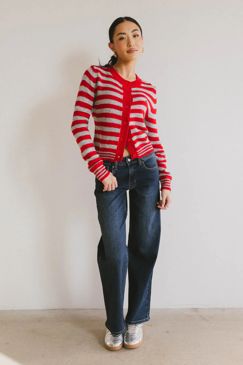 Albia Cherry Striped Cardigan - FINAL SALE - Image 3