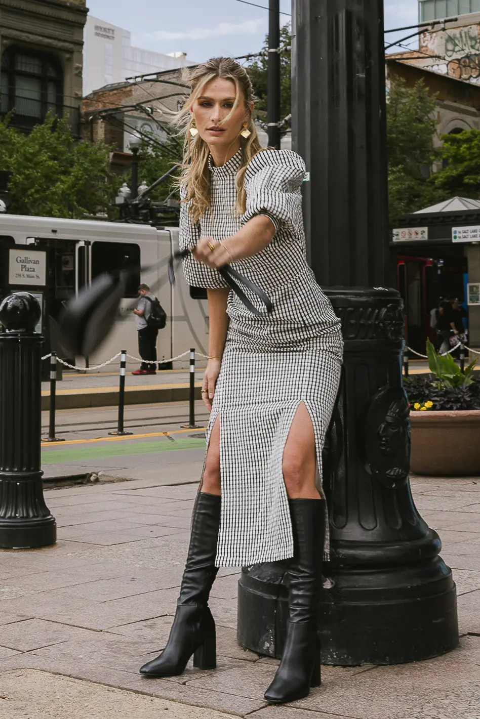 Alex Gingham Dress in Black - FINAL SALE - Image 7