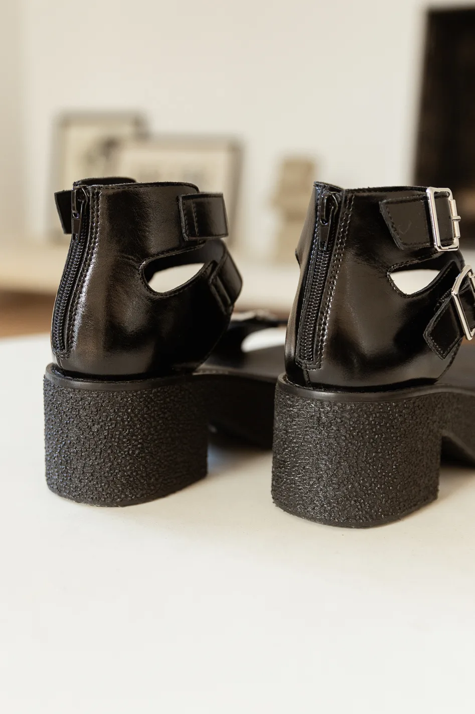 Alexia Platform Sandals in Black - FINAL SALE - Image 3
