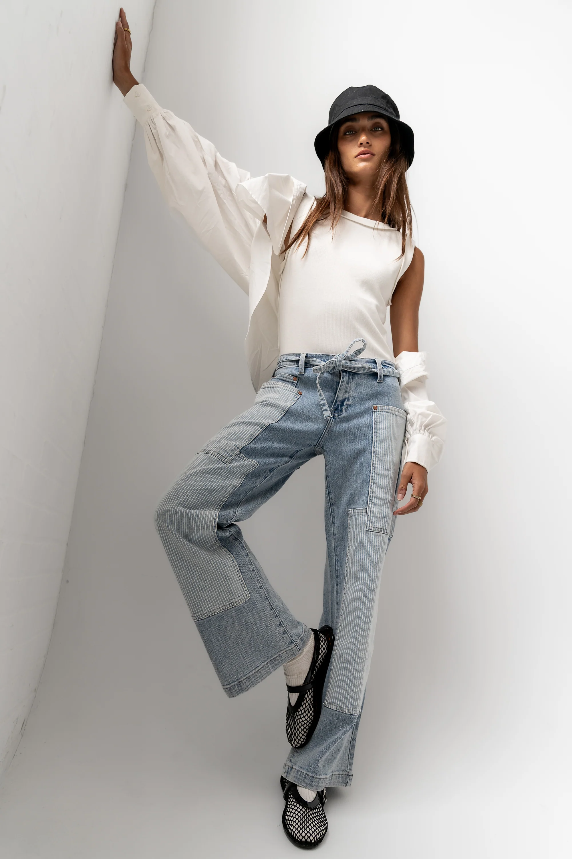 Alice Patchwork Wide Leg Jeans - FINAL SALE - Image 5
