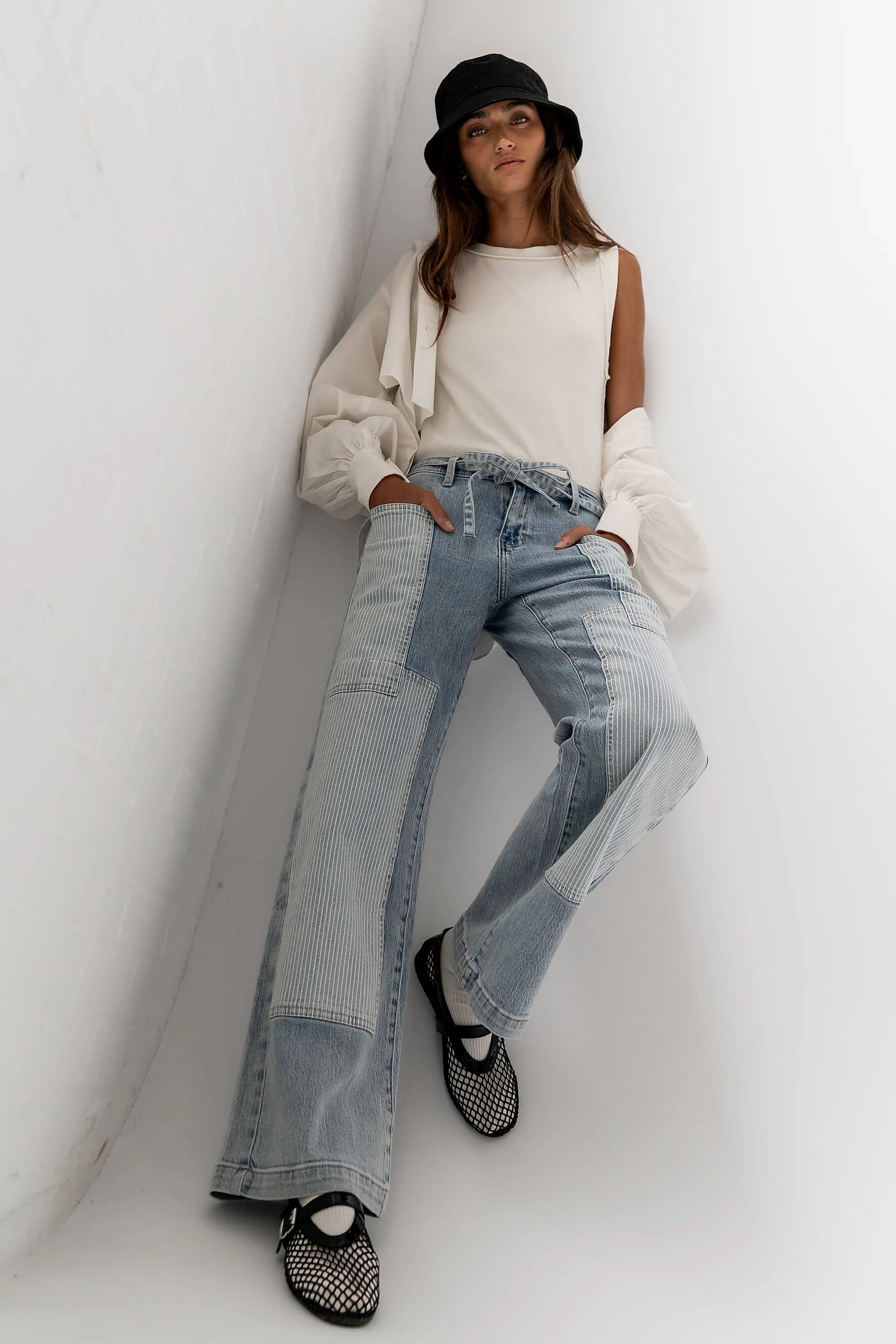 Alice Patchwork Wide Leg Jeans - FINAL SALE - Image 7