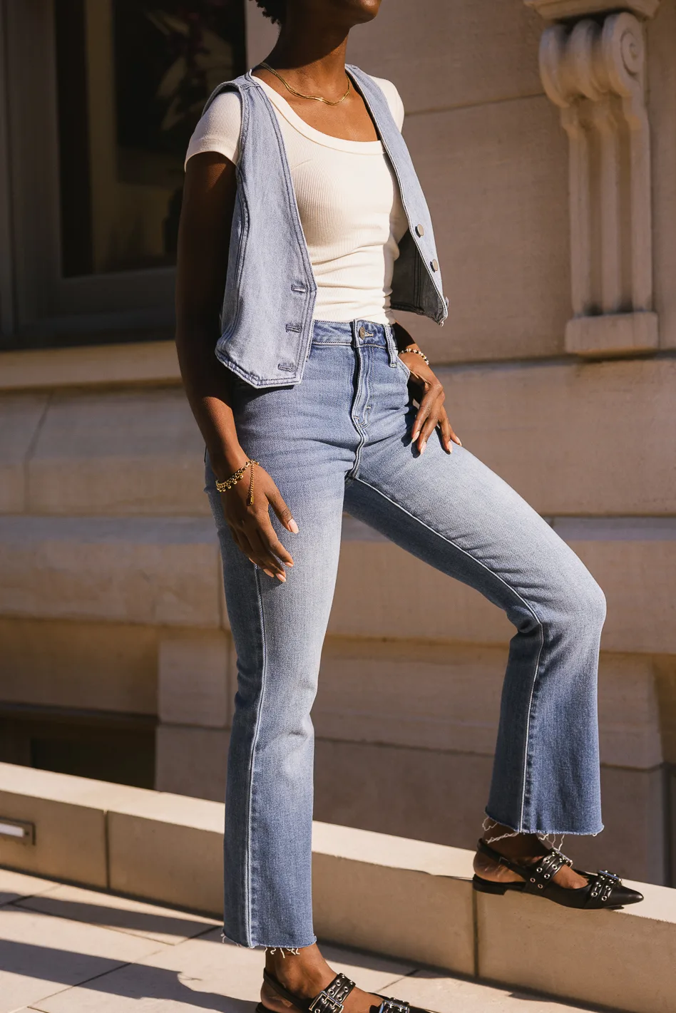 Allegra Cropped Bootcut Jeans - FINAL SALE - Image 4