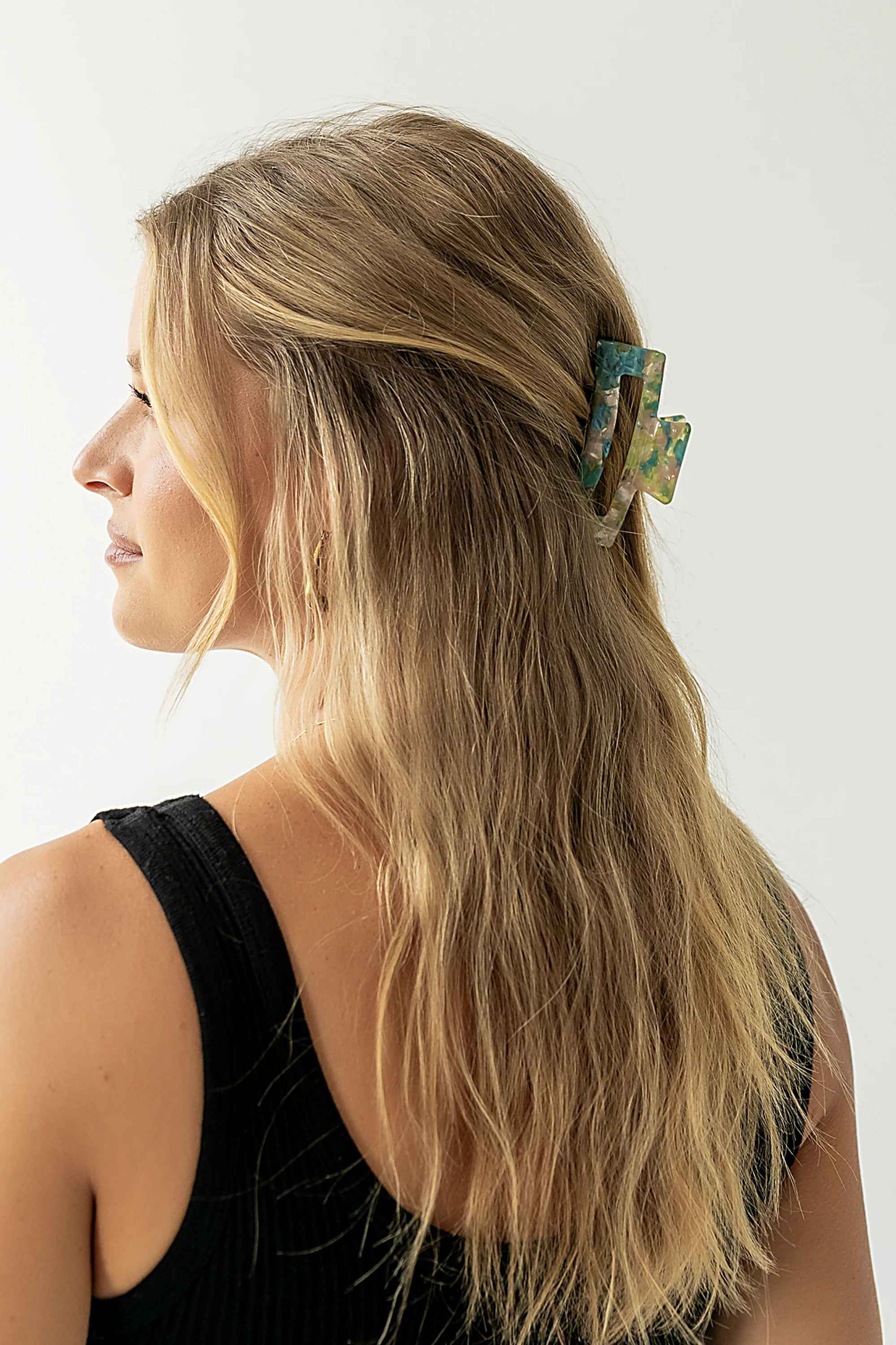 Allie Inlay Claw Clip in Blue - FINAL SALE - Image 2