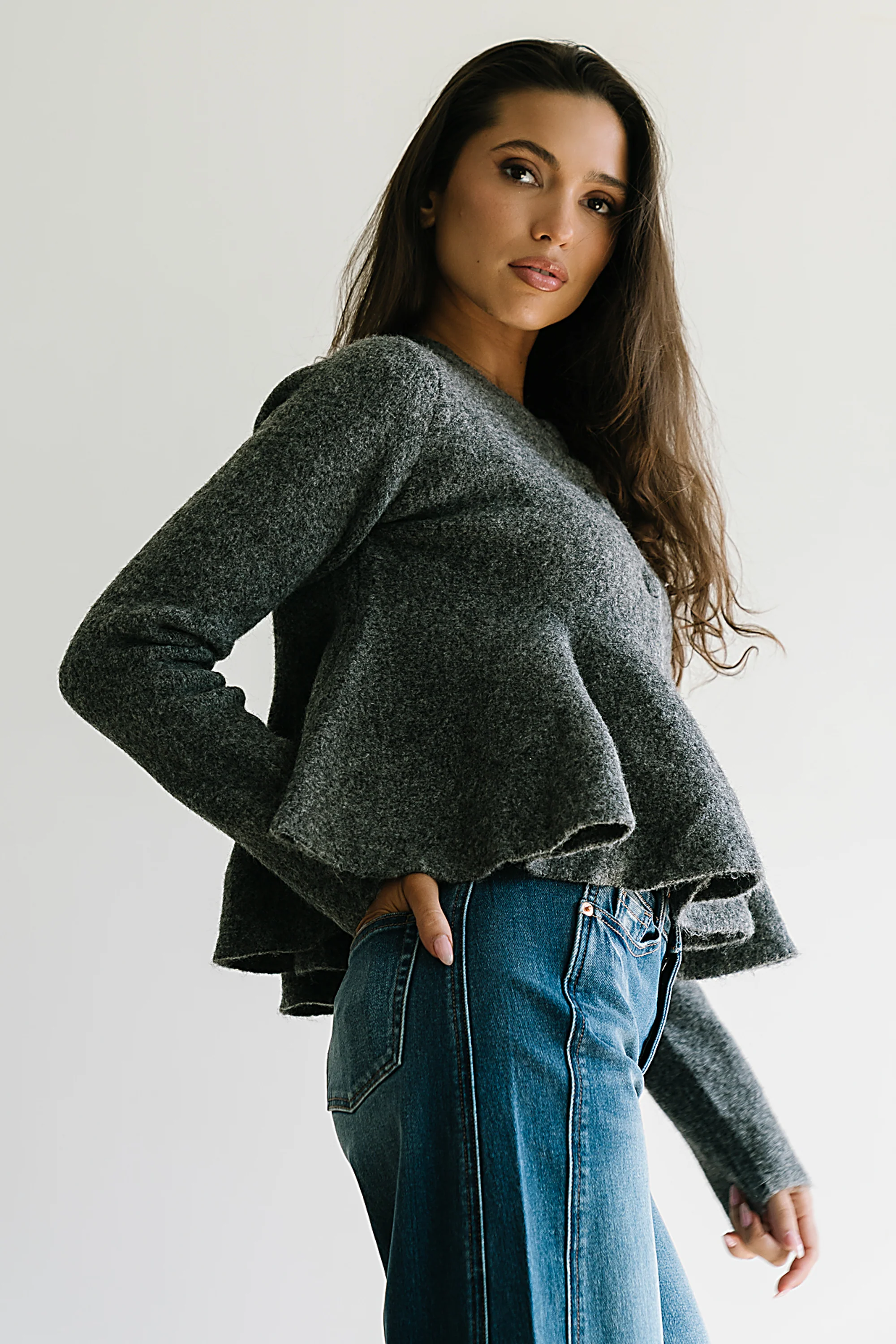 Ally Peplum Sweater - FINAL SALE - Image 5