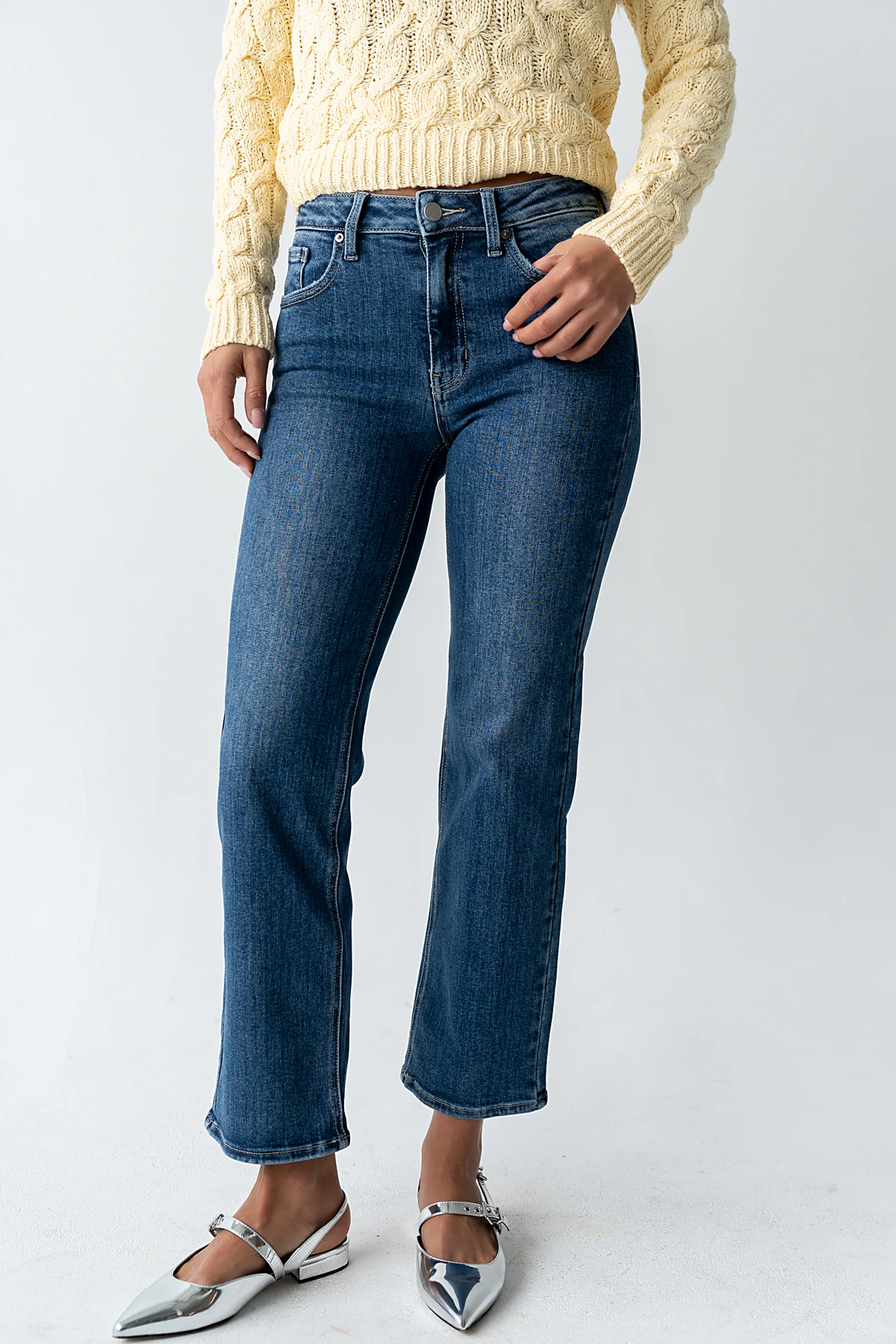 Amanda Straight Leg Jeans in Dark Wash - Image 2