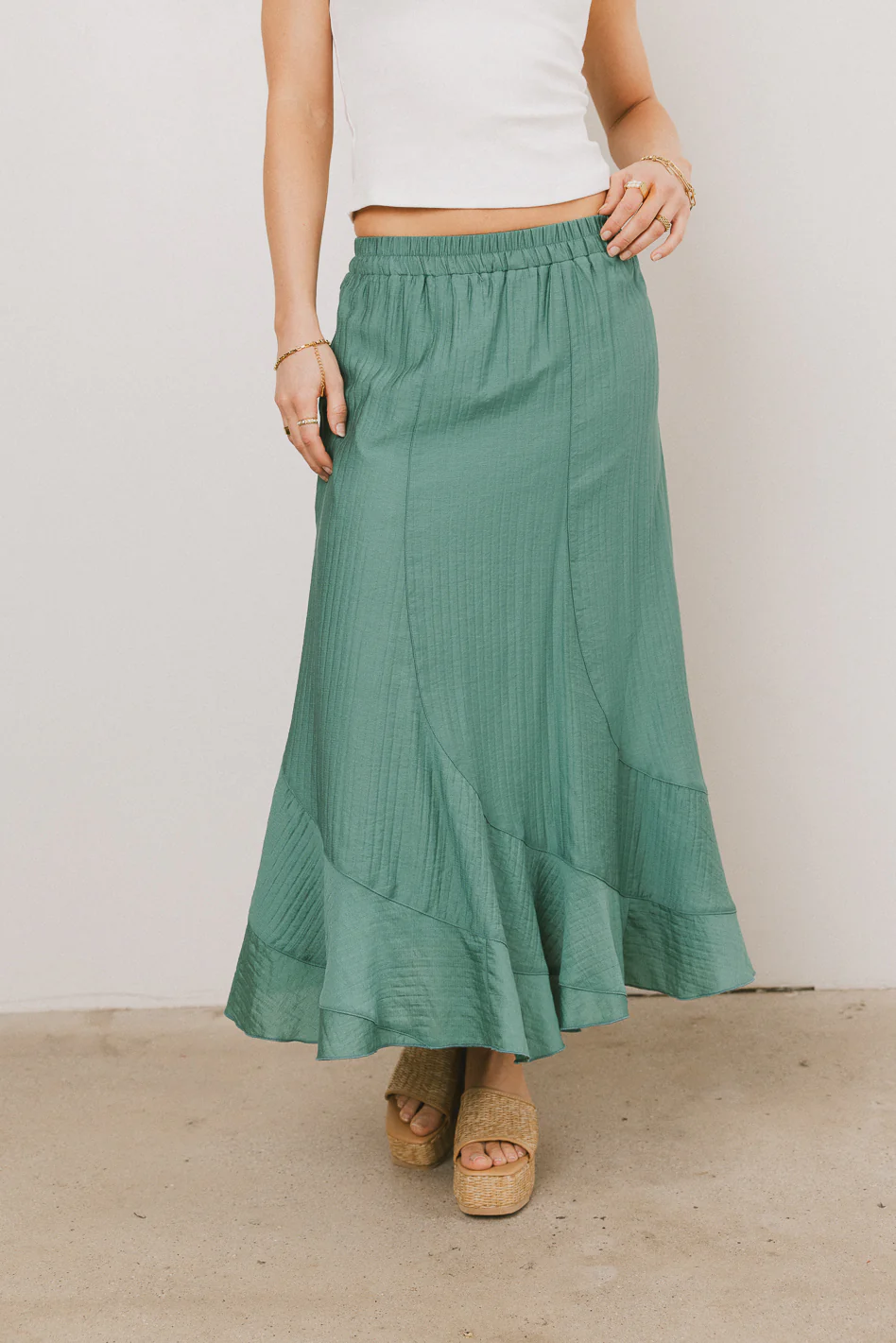 Amara Maxi Skirt in Teal - FINAL SALE - Image 2