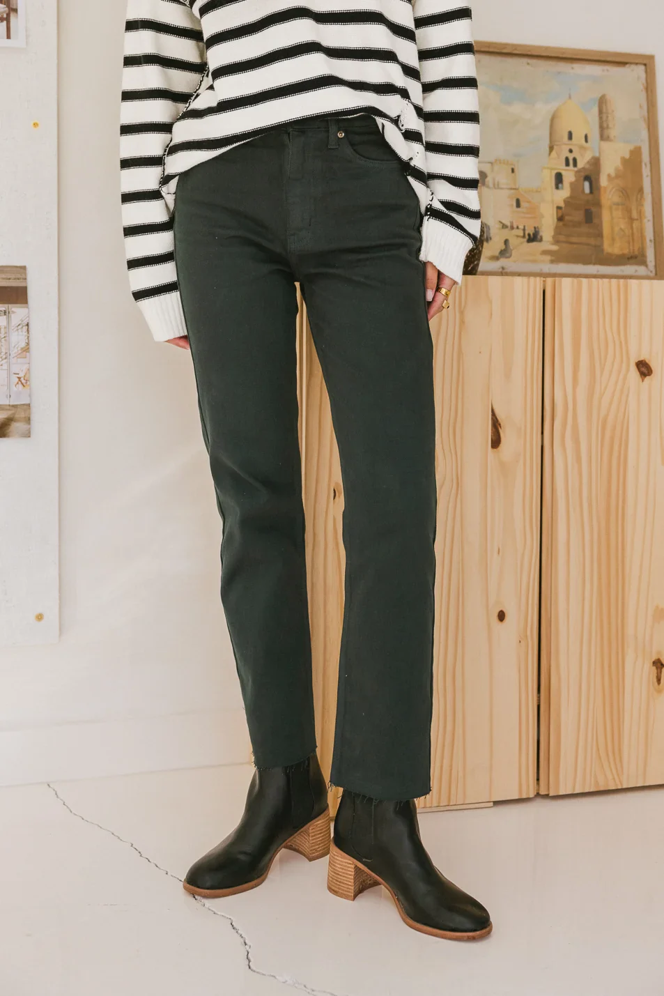 Amara Straight Leg Jeans in Emerald - FINAL SALE - Image 3