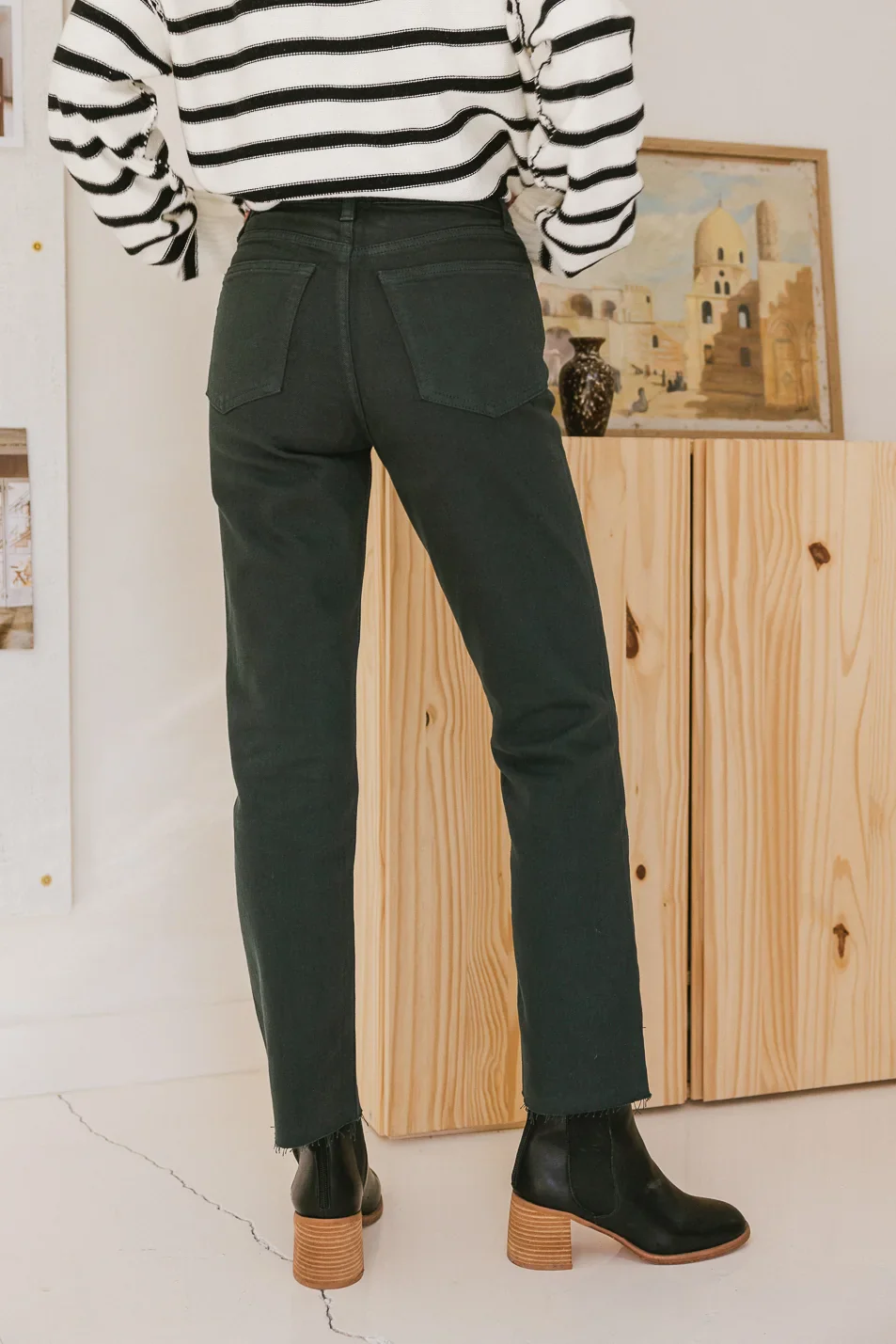Amara Straight Leg Jeans in Emerald - FINAL SALE - Image 4