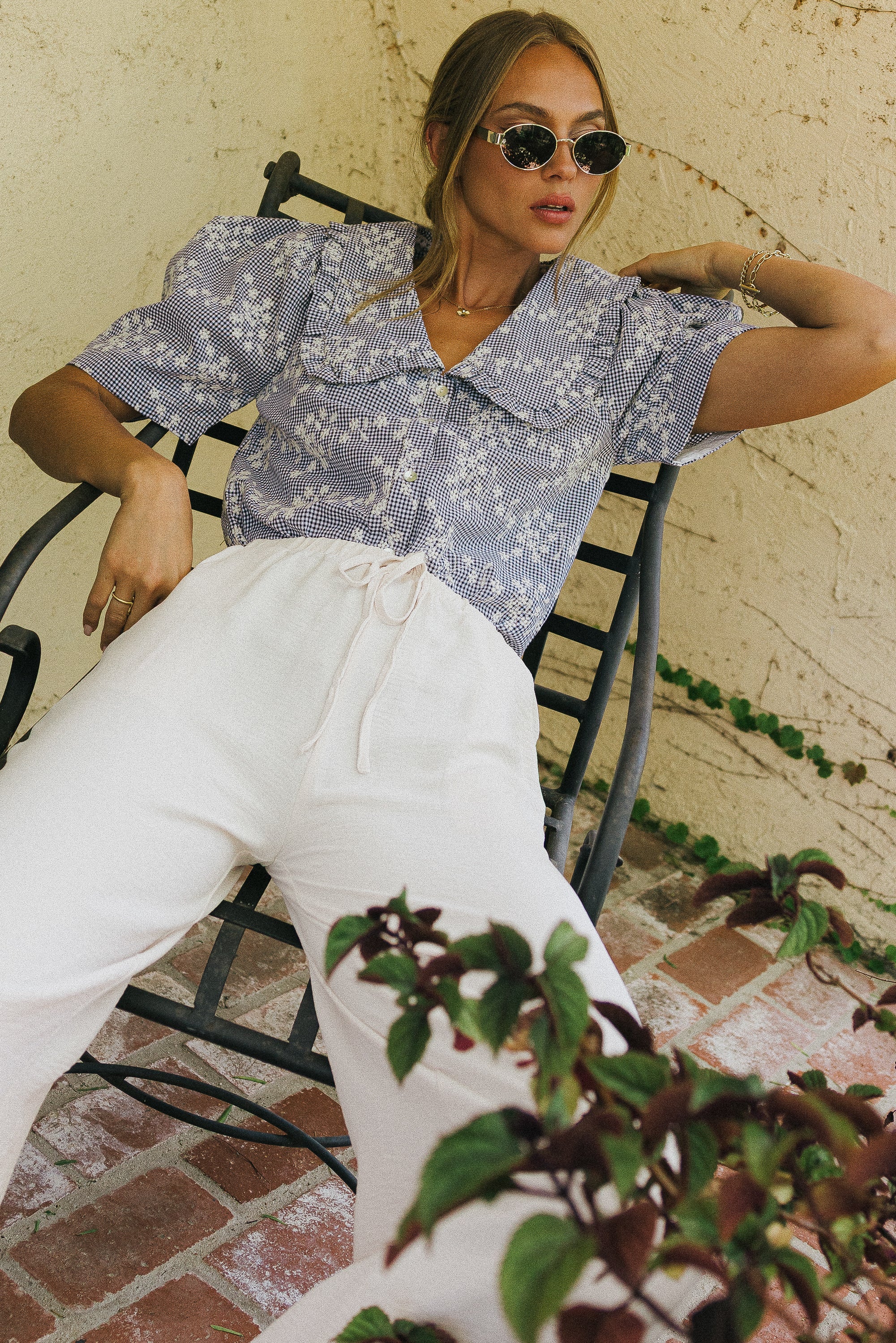 Amari Gingham Blouse - FINAL SALE - Image 4