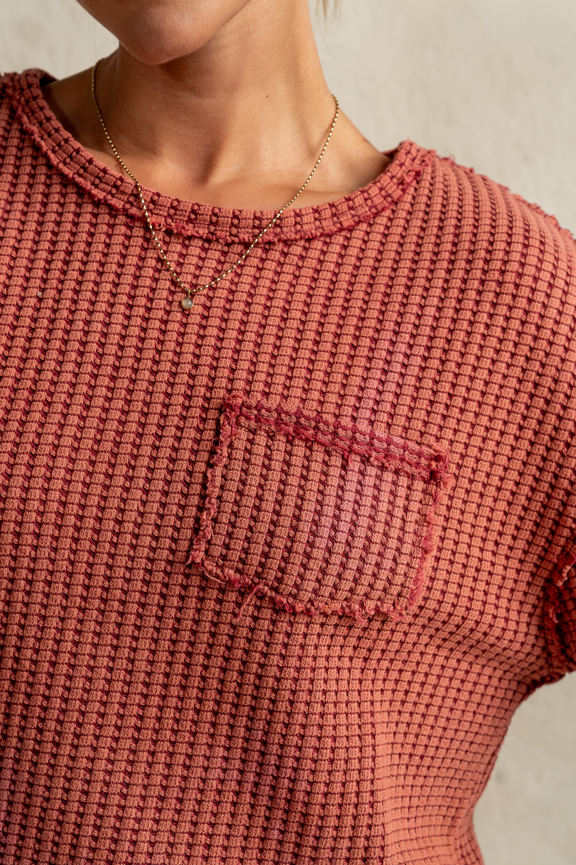 Amaya Knit Tee in Brick - FINAL SALE - Image 2