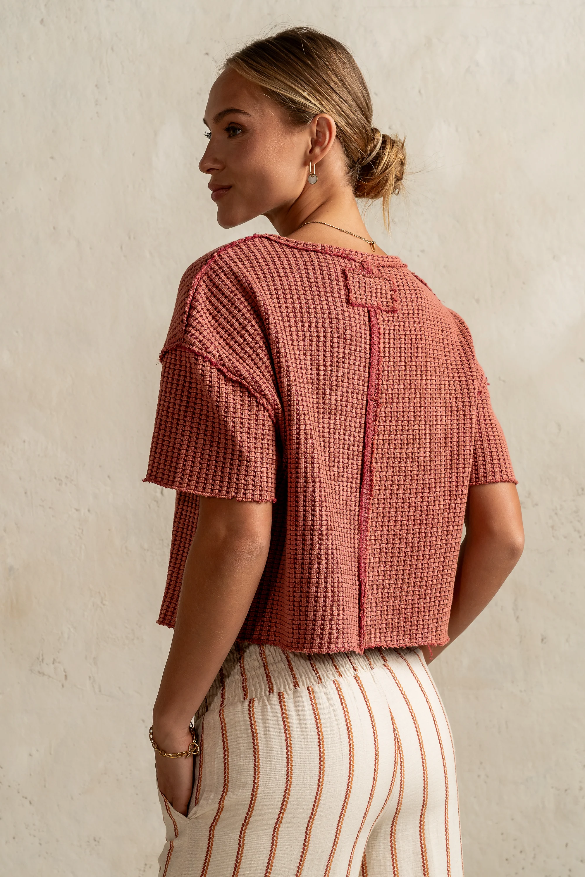 Amaya Knit Tee in Brick - FINAL SALE - Image 5