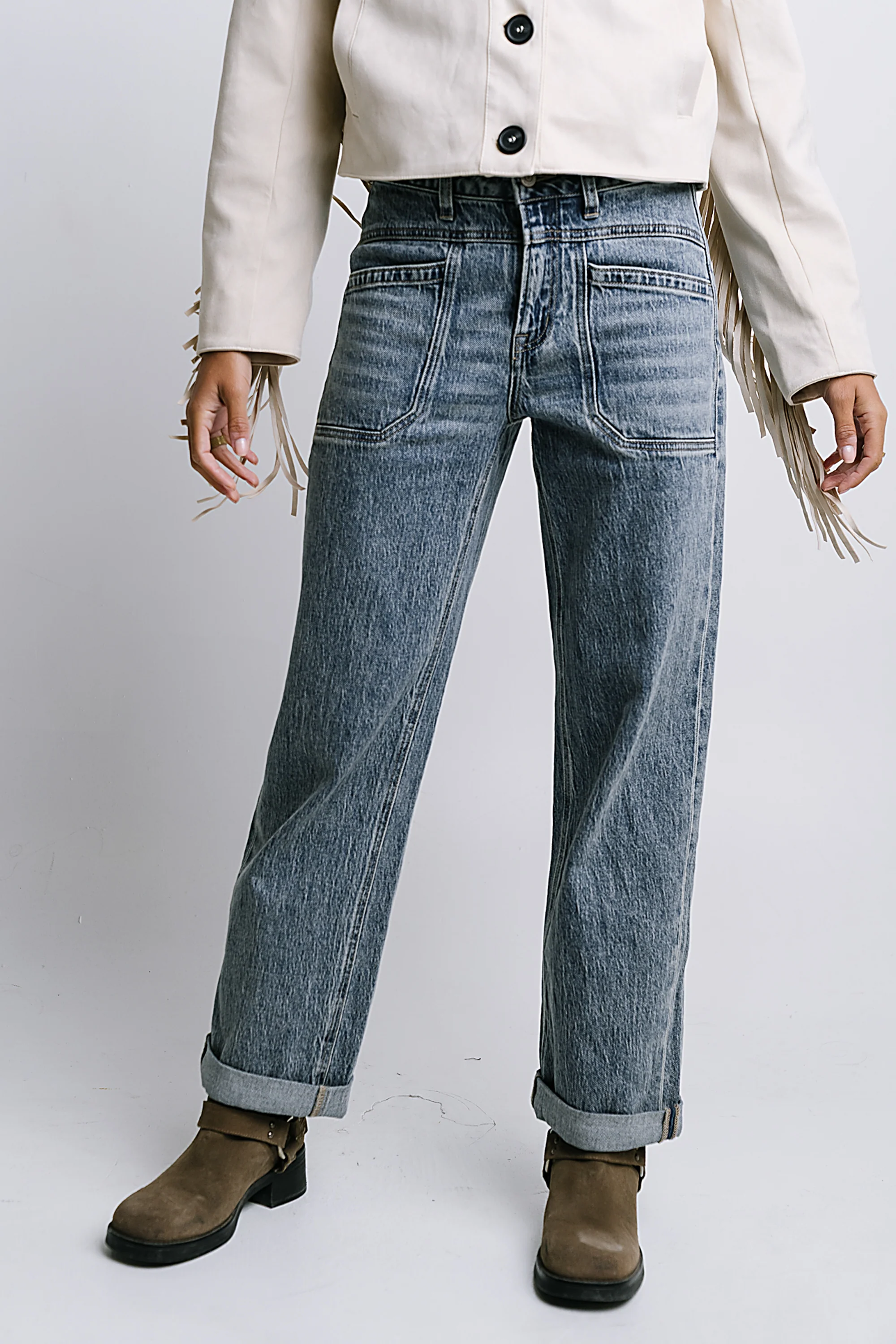 Amber Wide Leg Jeans in Medium Wash - FINAL SALE - Image 2