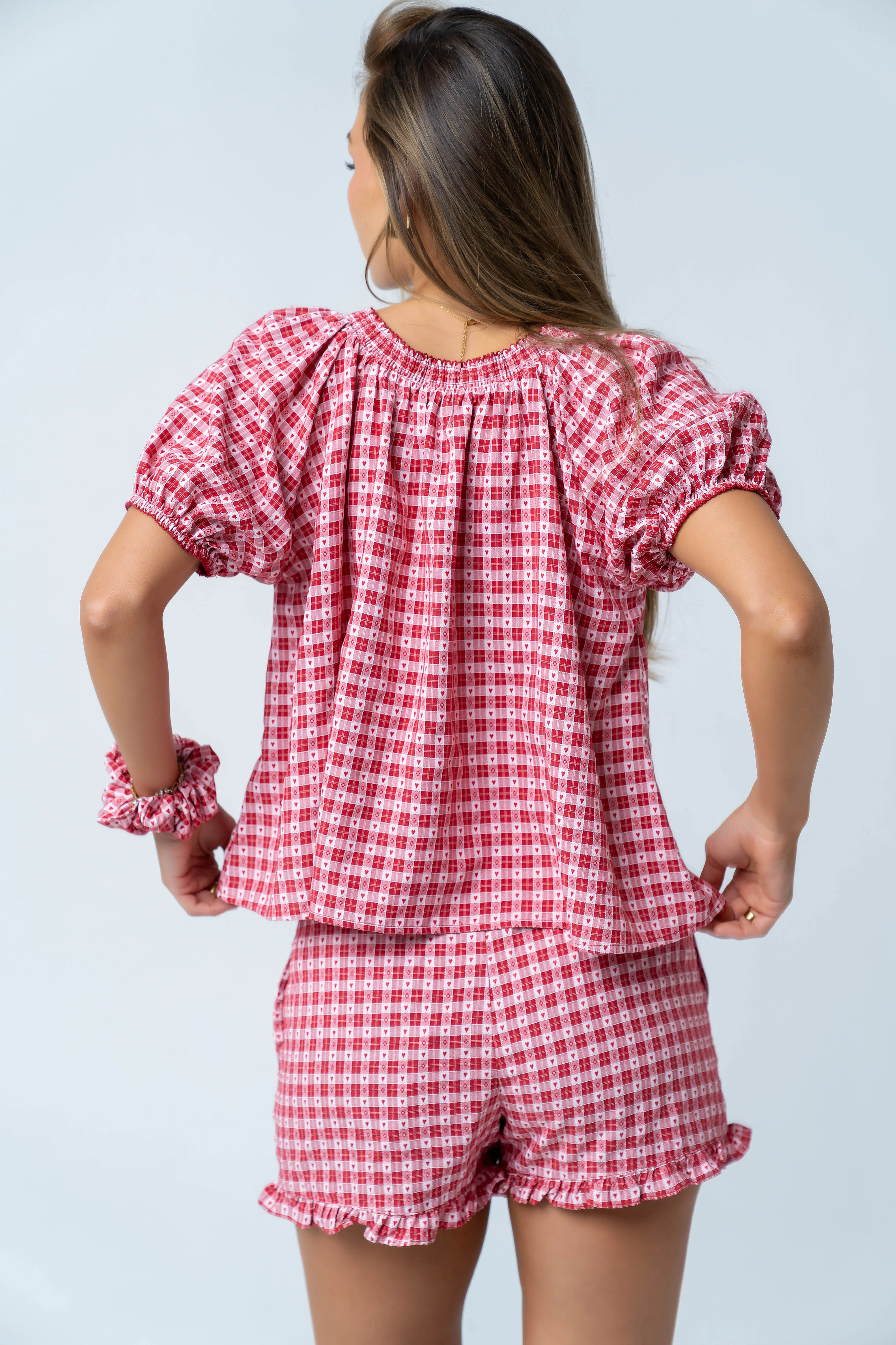 Ambree Gingham Button Up Top - Image 4