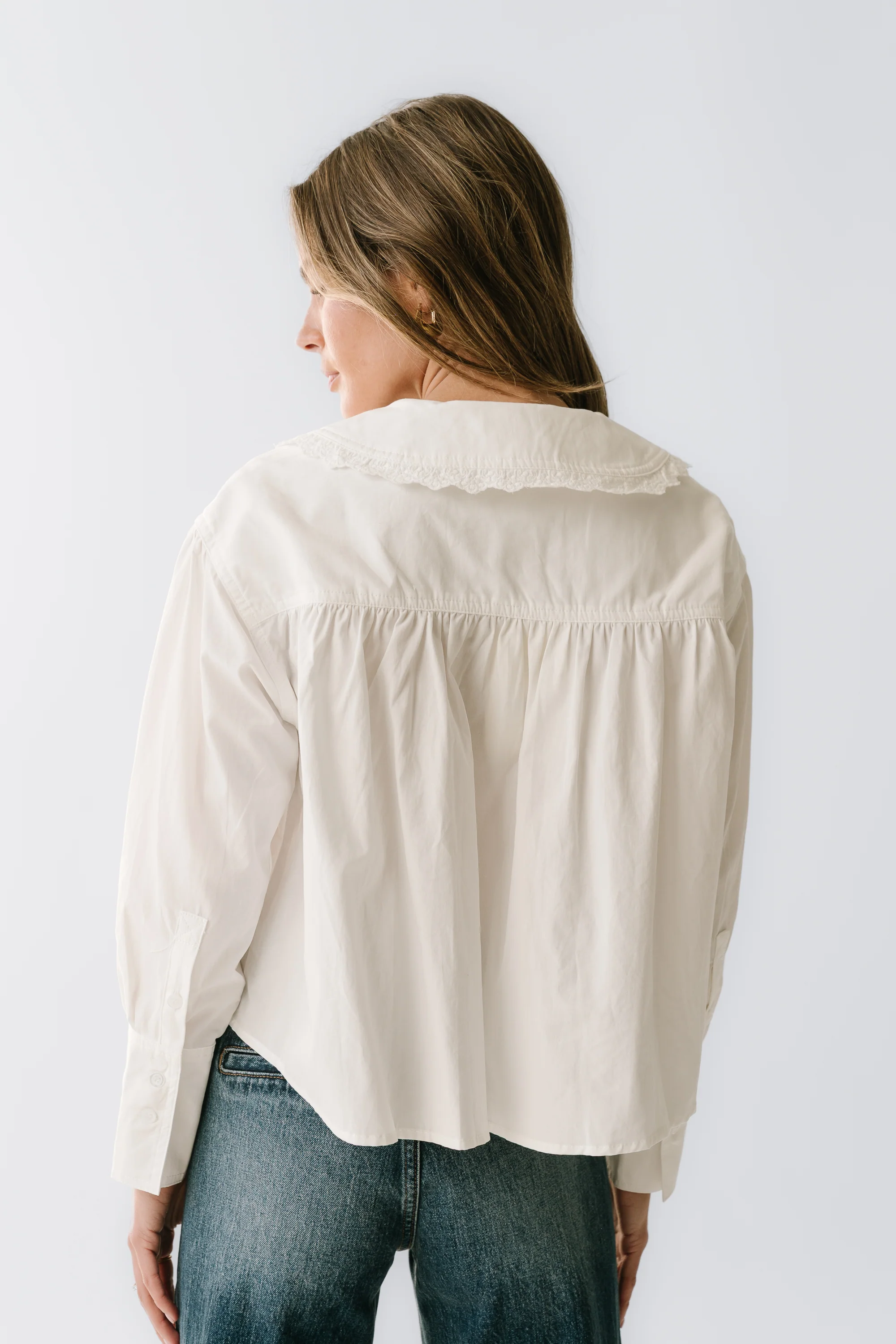 Amelia Collared Blouse in White - Image 8