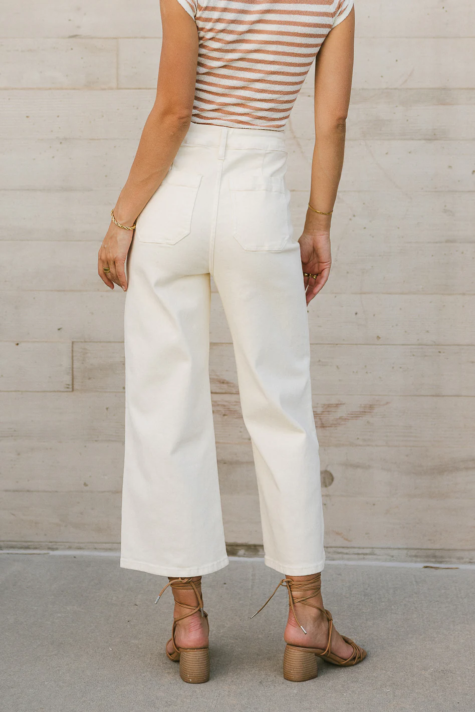 Amiri Wide Leg Jeans in Cream - FINAL SALE - Image 3