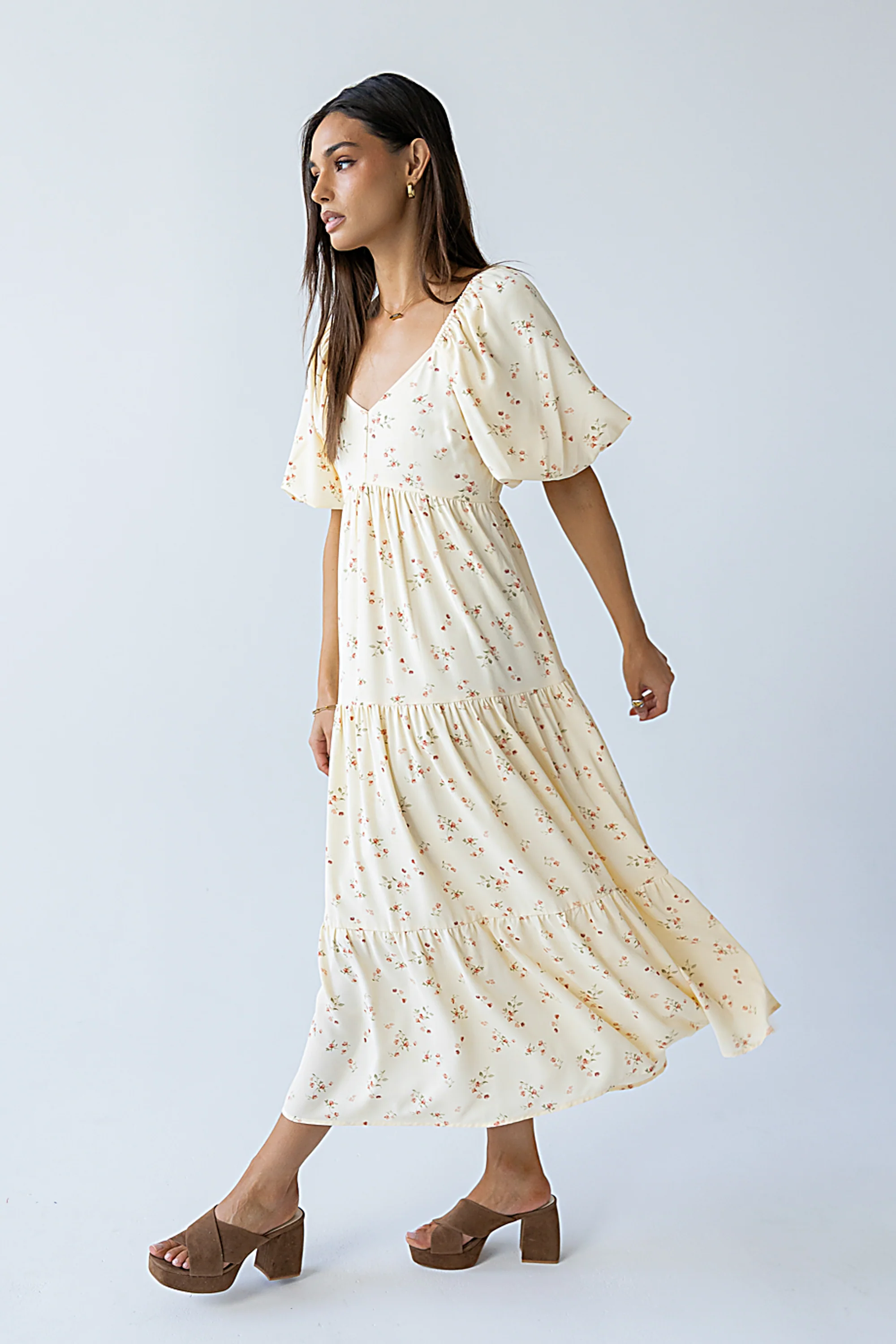 Amy Floral Maxi Dress in Yellow - Image 4