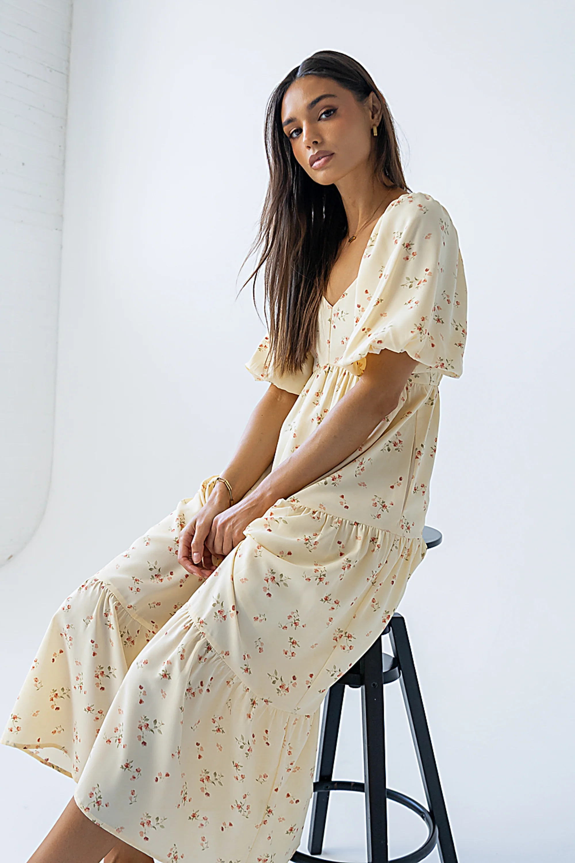 Amy Floral Maxi Dress in Yellow - Image 6