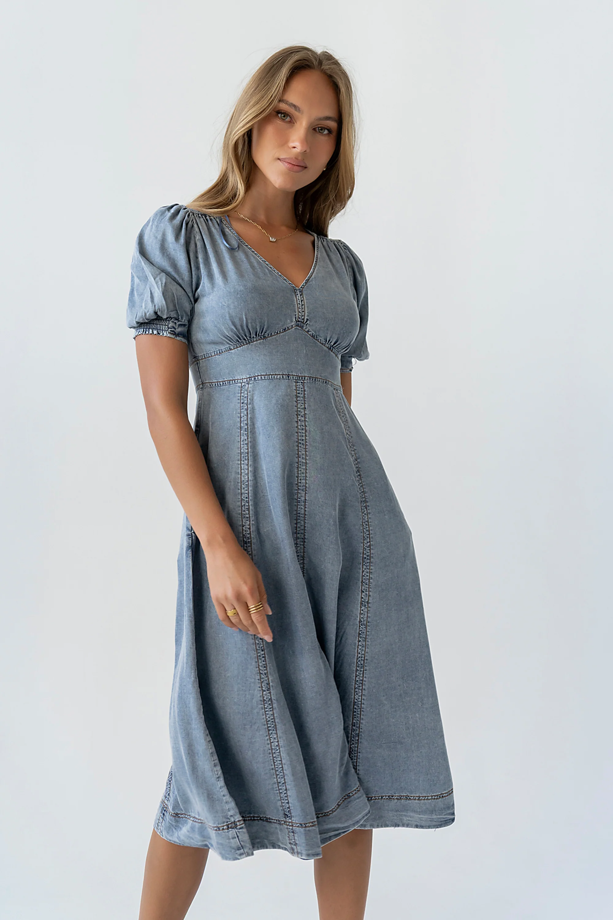 Andie Denim Midi Dress - Image 6