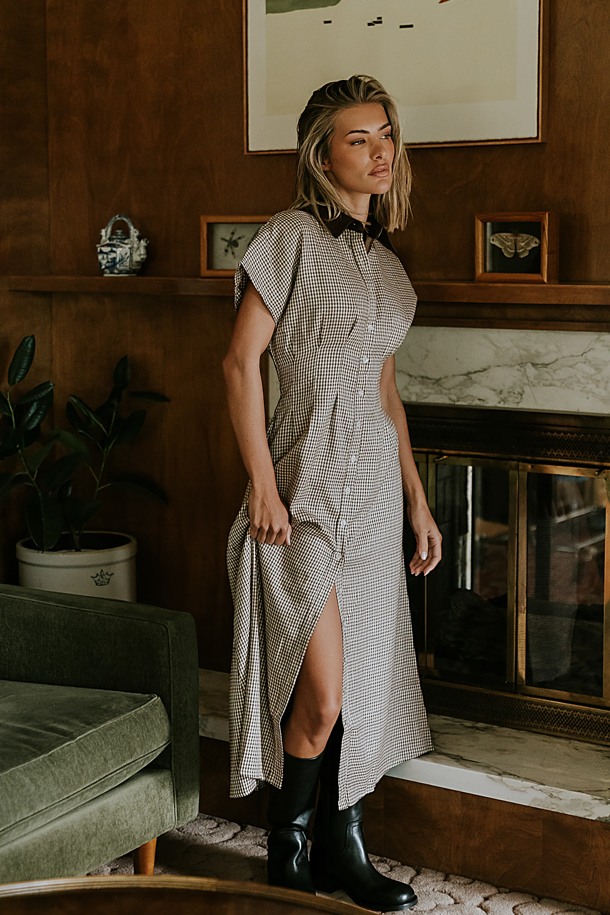 Andie Houndstooth Maxi Dress - FINAL SALE - Image 3