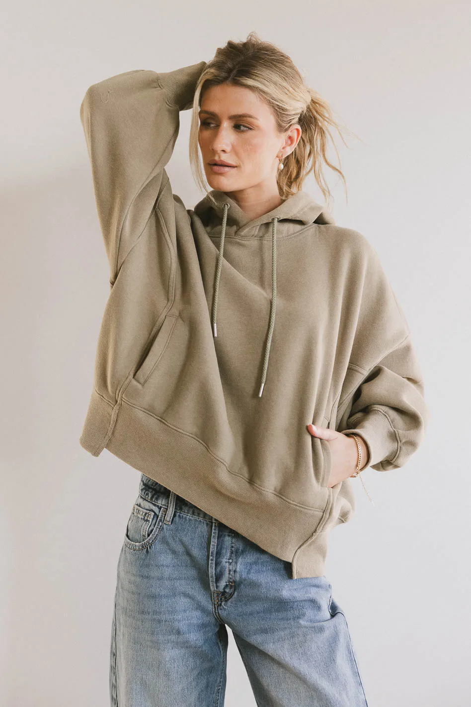 Andie Oversized Hoodie in Sage - FINAL SALE - Image 5