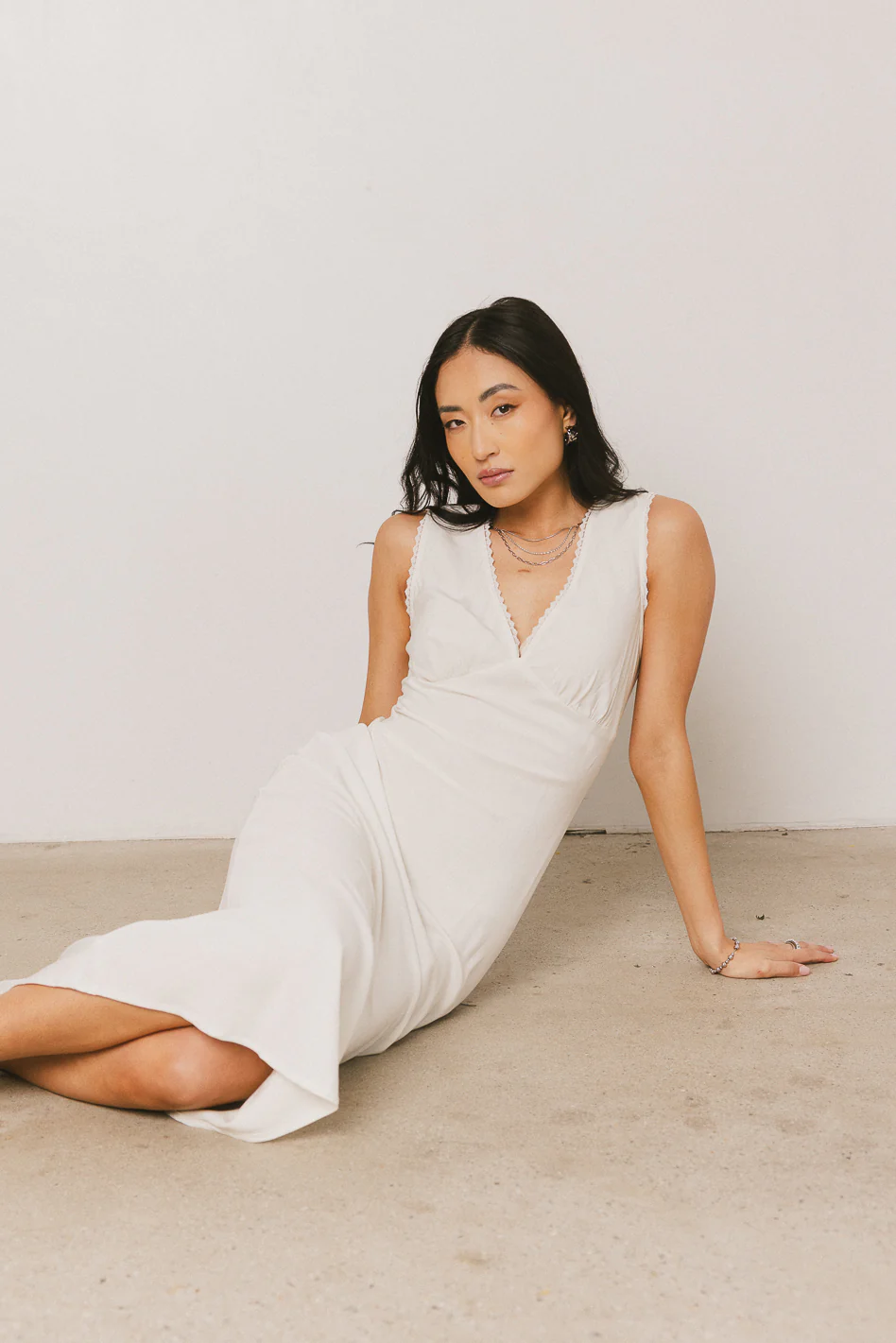 Angela Maxi Dress in Cream - FINAL SALE - Image 5