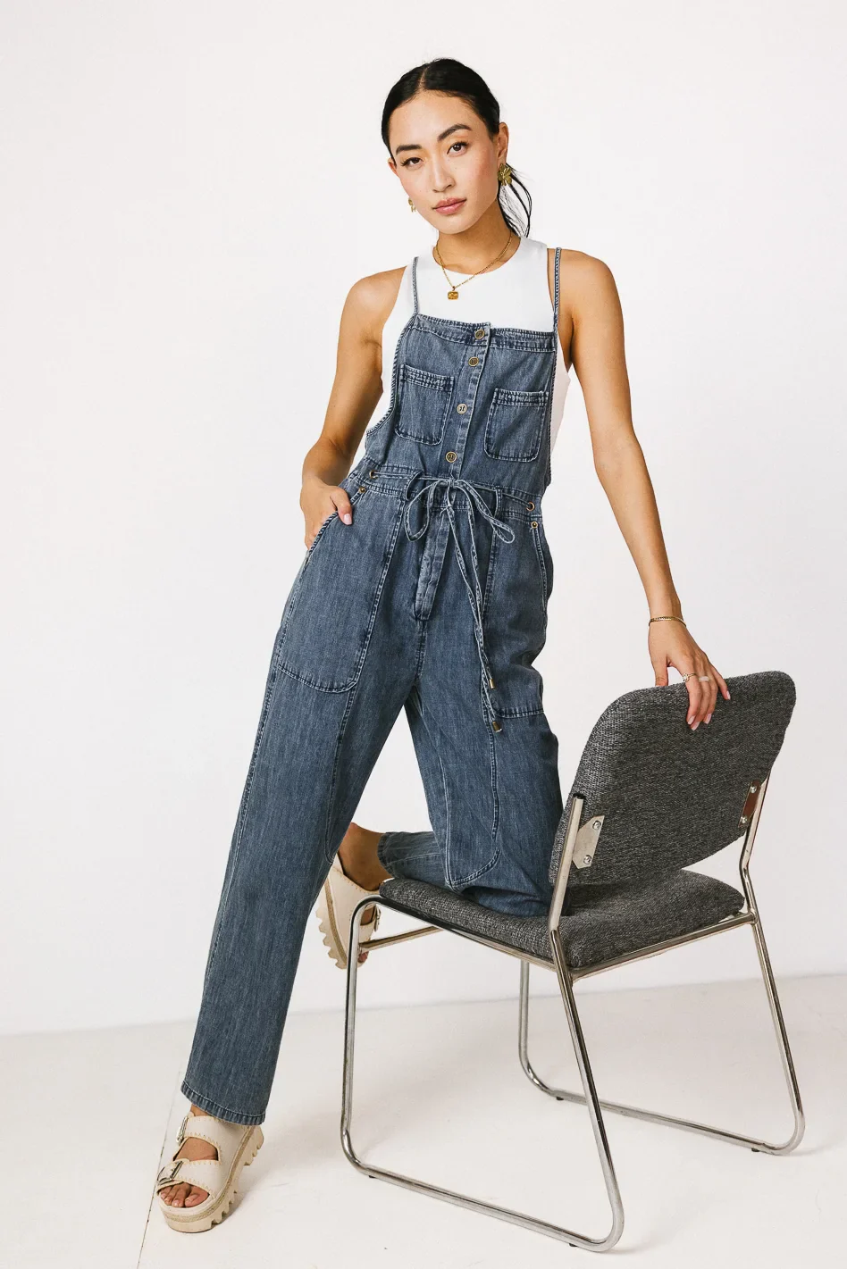 Annabella Overalls in Denim - Image 4