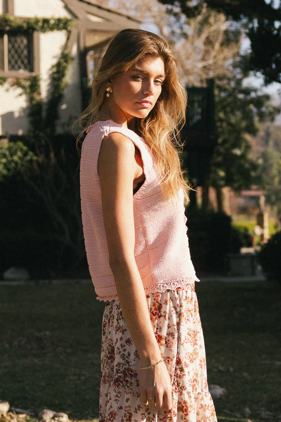 Annie Knit Vest in Blush - FINAL SALE - Image 3