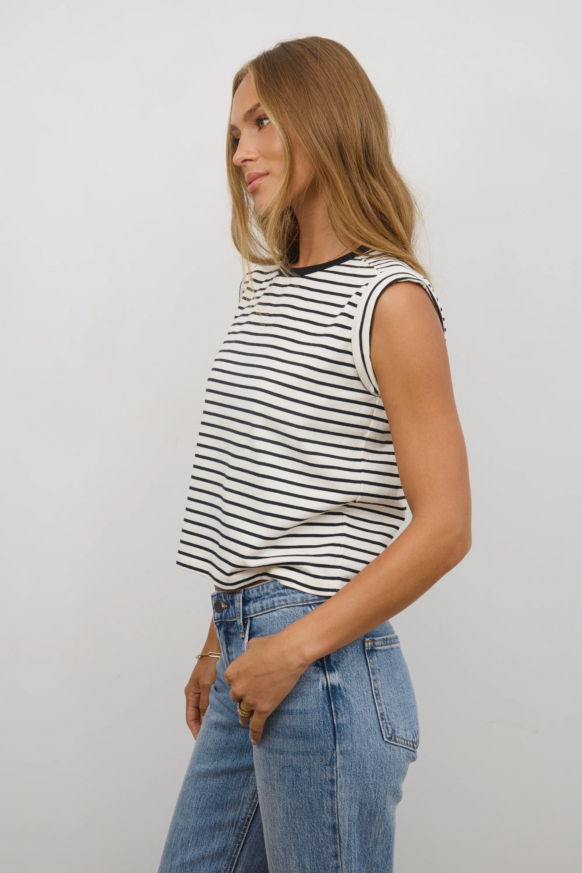 Annie Striped T-Shirt in Black - FINAL SALE - Image 2