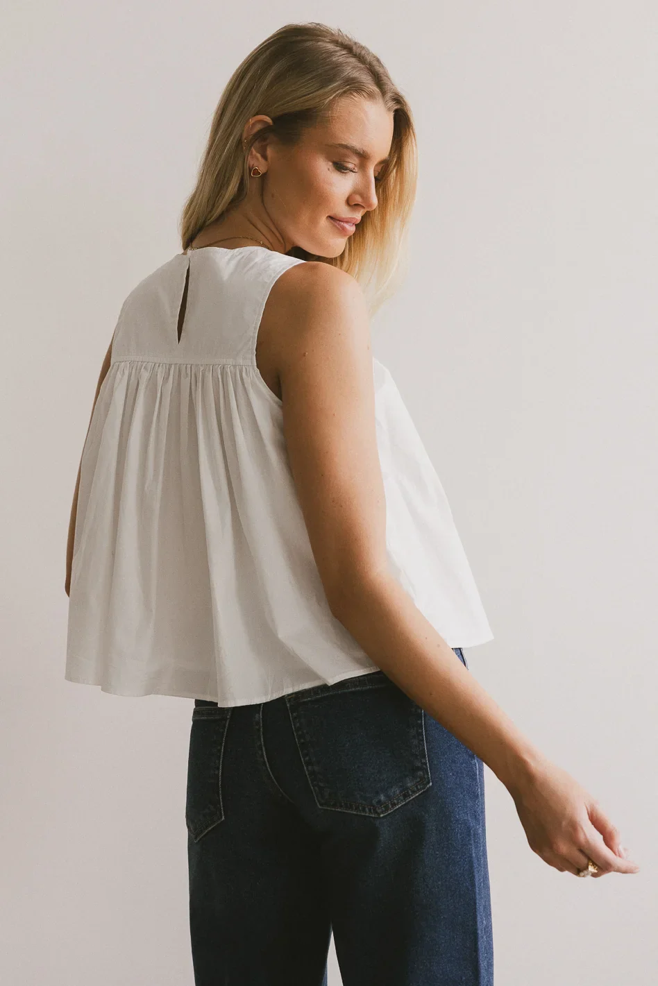 Anselle Swing Blouse in White - FINAL SALE - Image 3