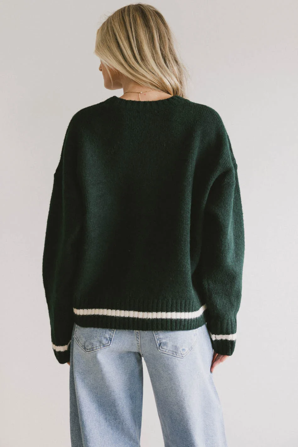 Apres Graphic Sweater in Hunter Green - FINAL SALE - Image 4