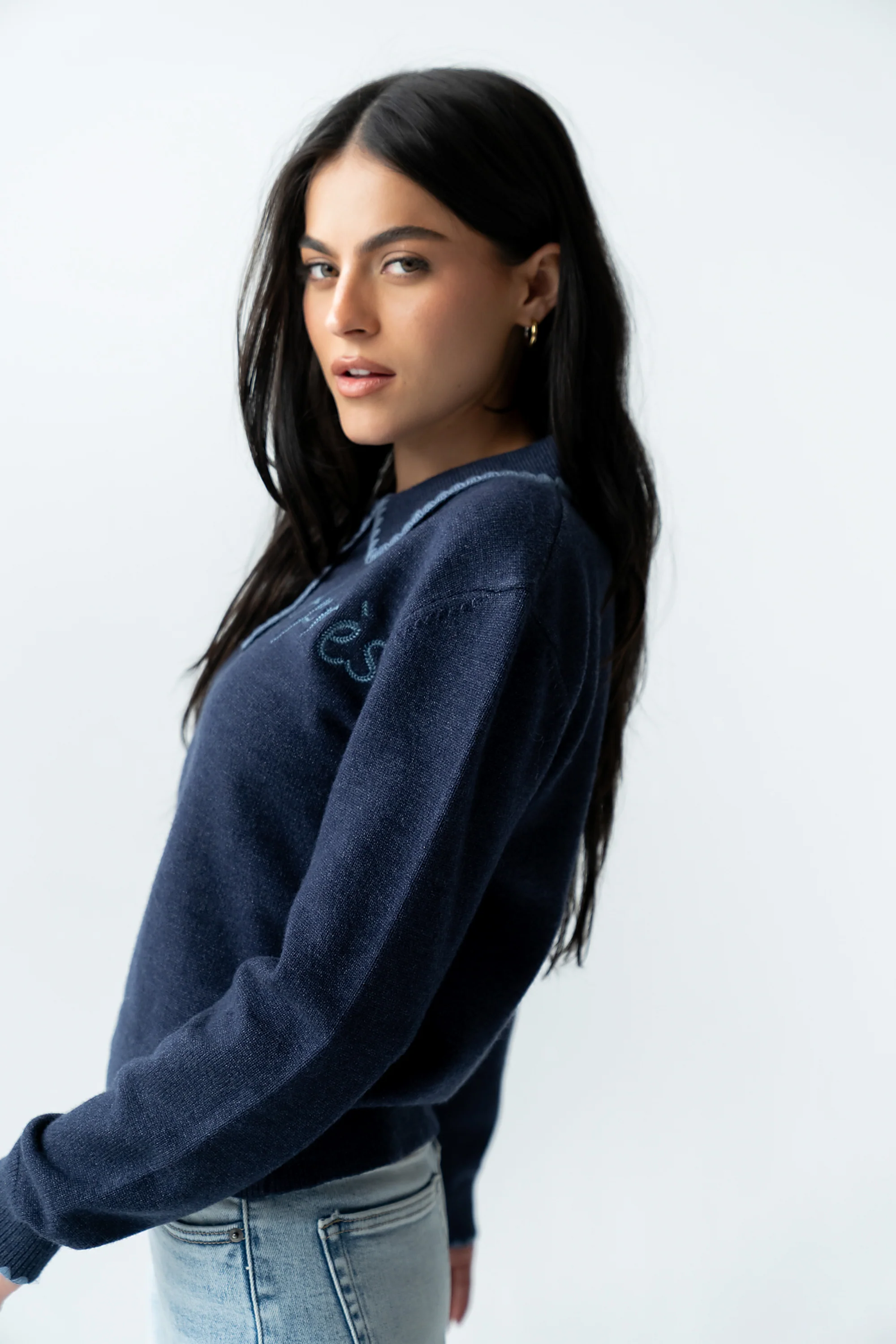 Apres Knit Sweater in Navy - FINAL SALE - Image 2
